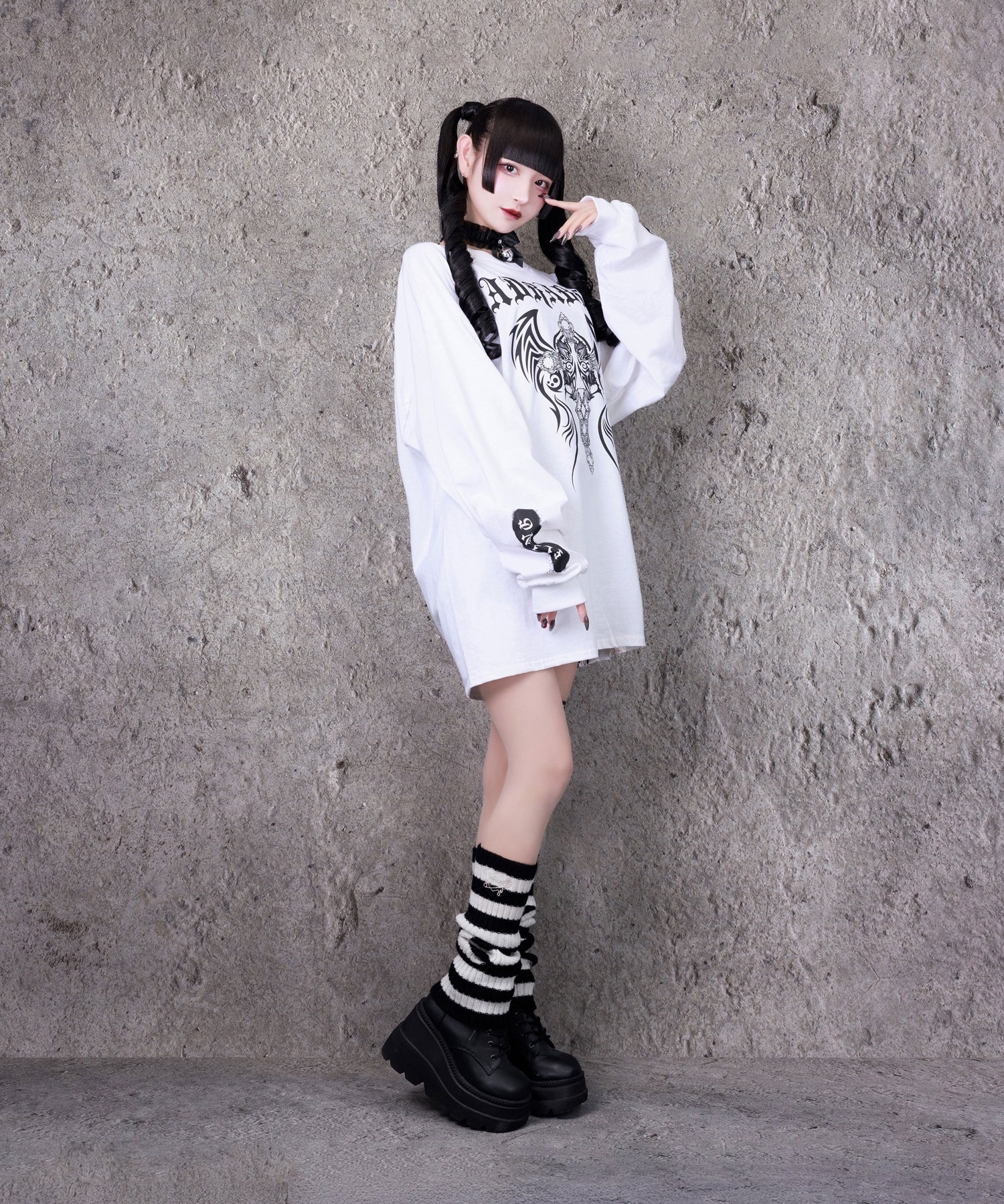 ボーダーレッグウォーマー