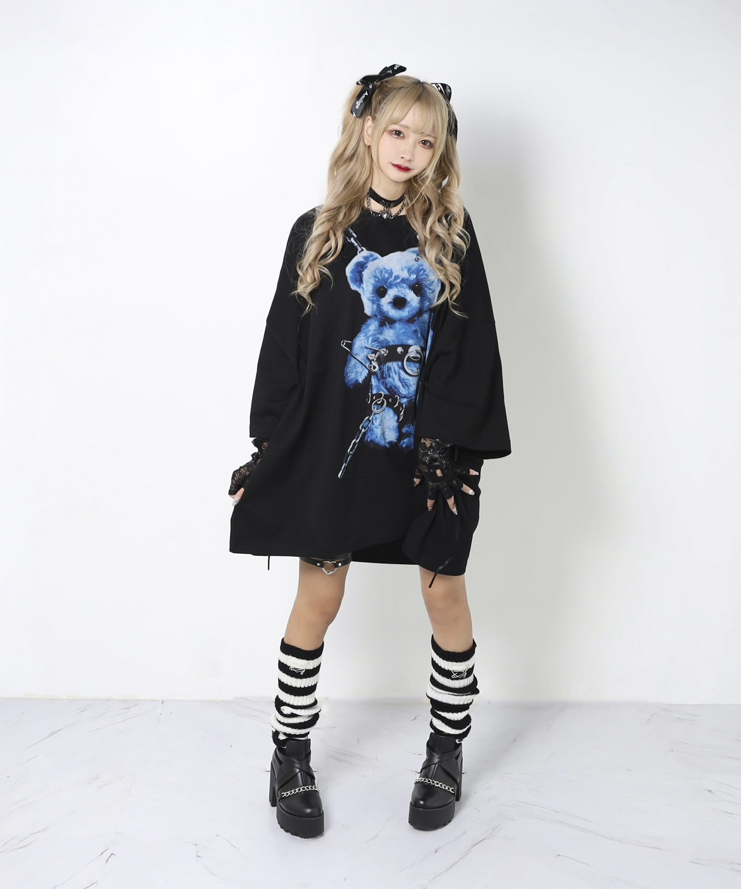 ボーダーレッグウォーマー