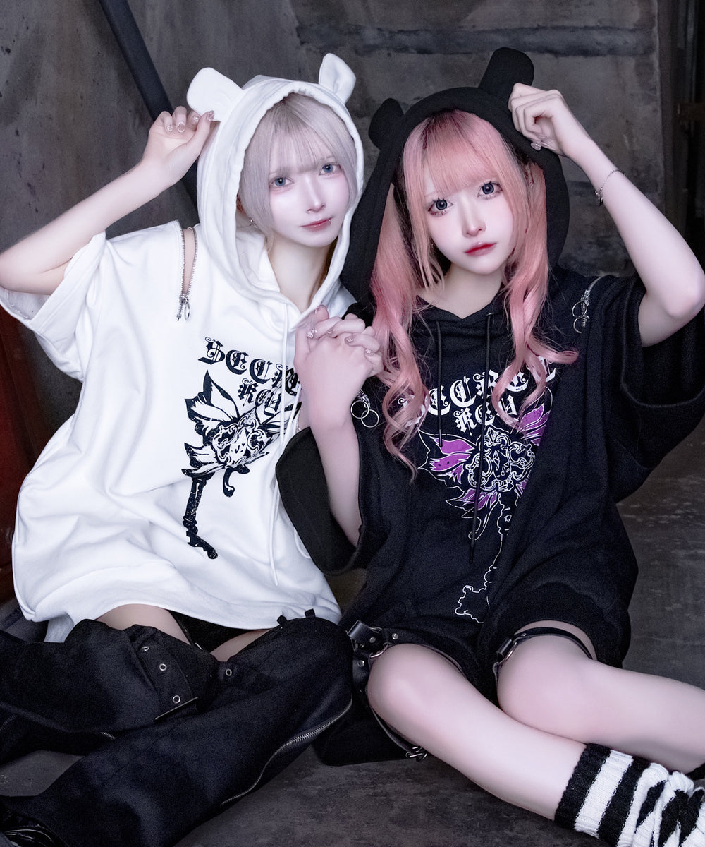 ヒステリックグラマー ANGEL BEAR フードプルオーバー パーカー 半袖 ヒステリックグラマー ANGEL BEAR フードプルオーバー パーカー 半袖