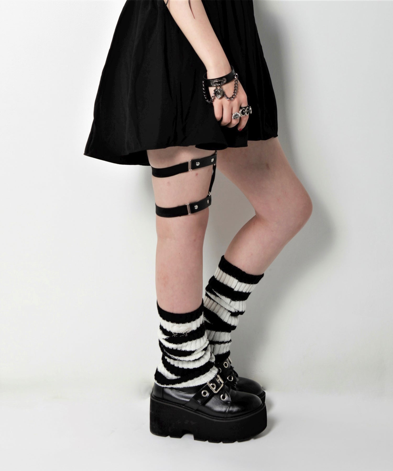 ボーダーレッグウォーマー