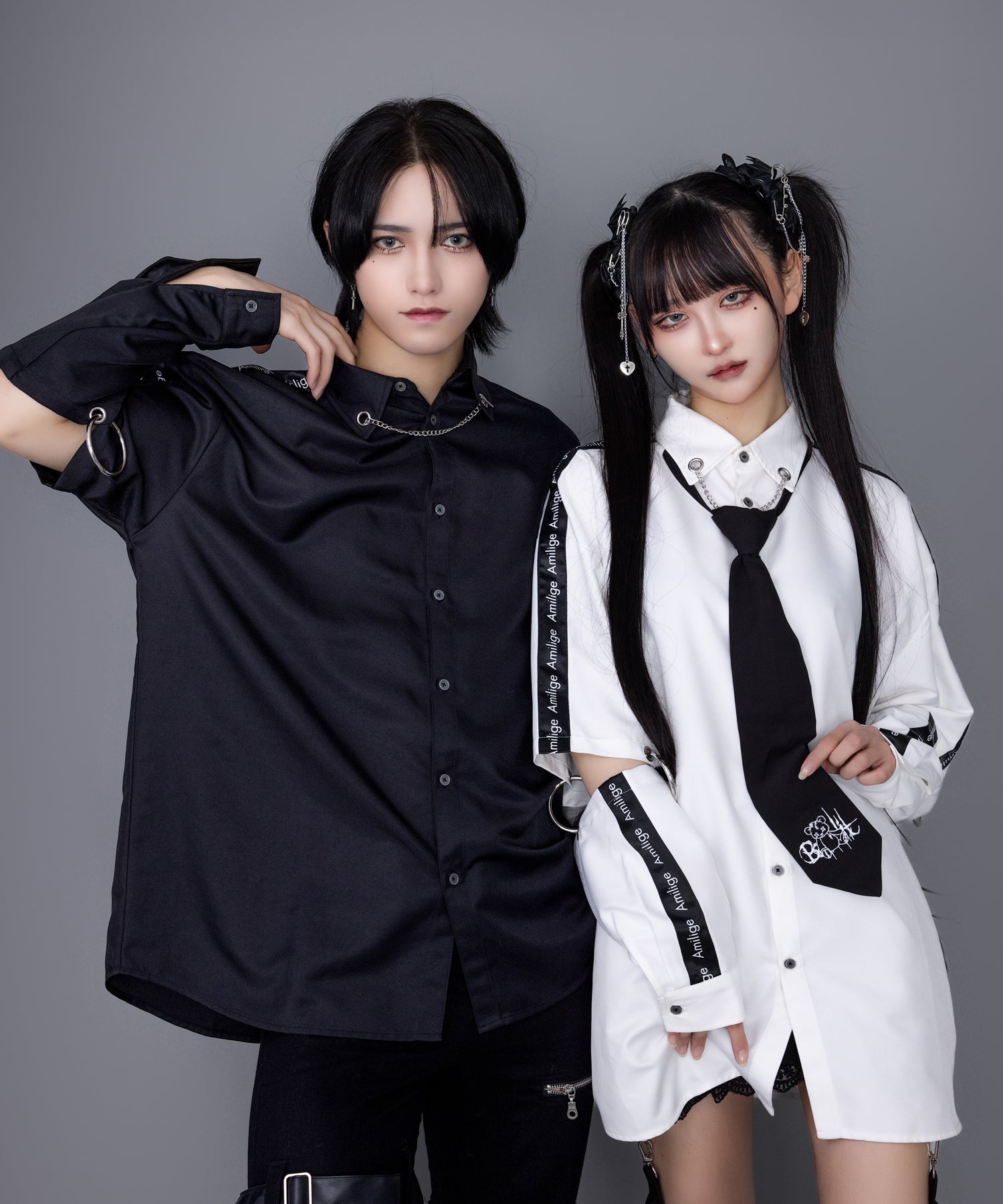 袖リングウイングプリントシャツ