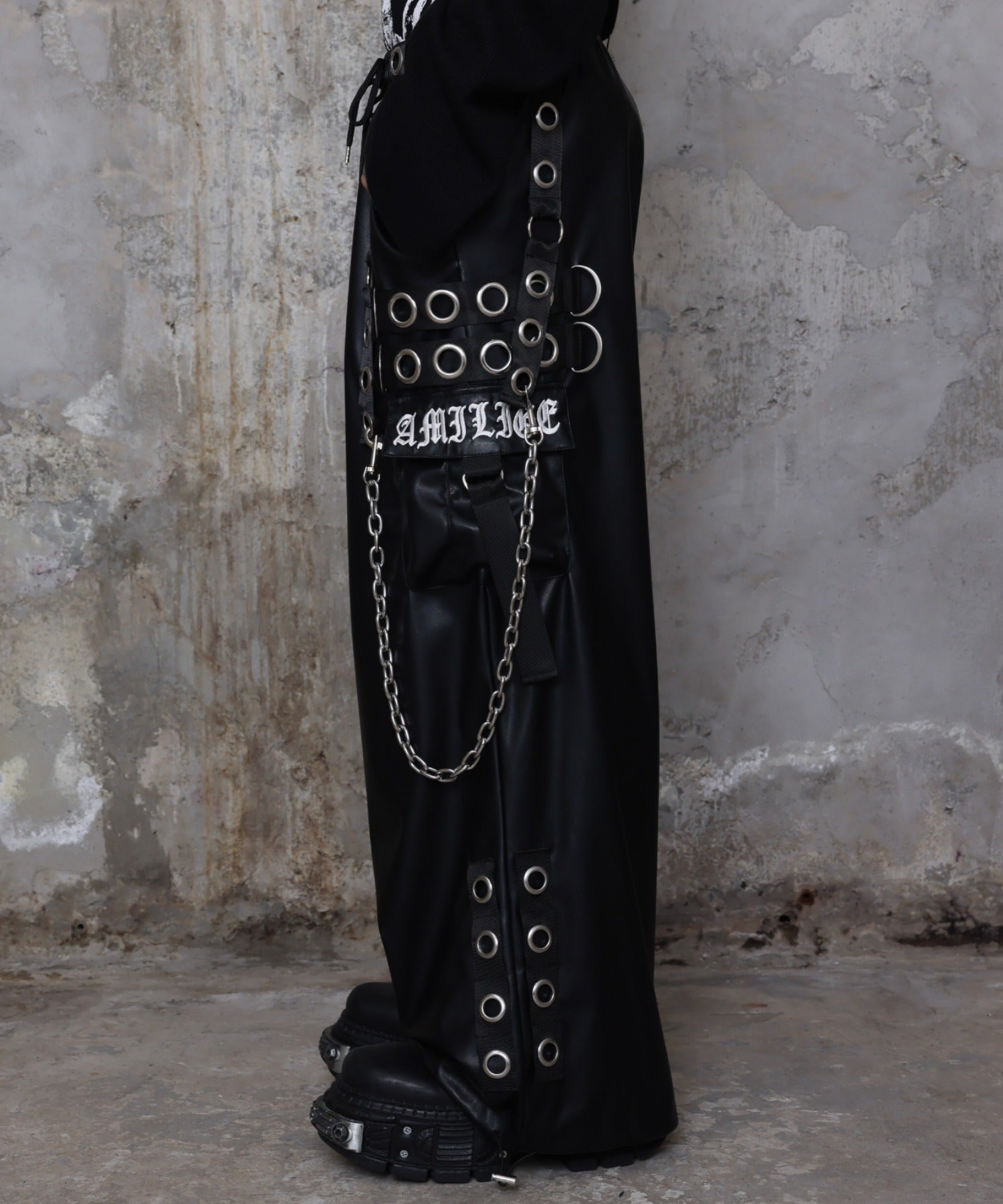 PUサスペンダージョガーパンツ