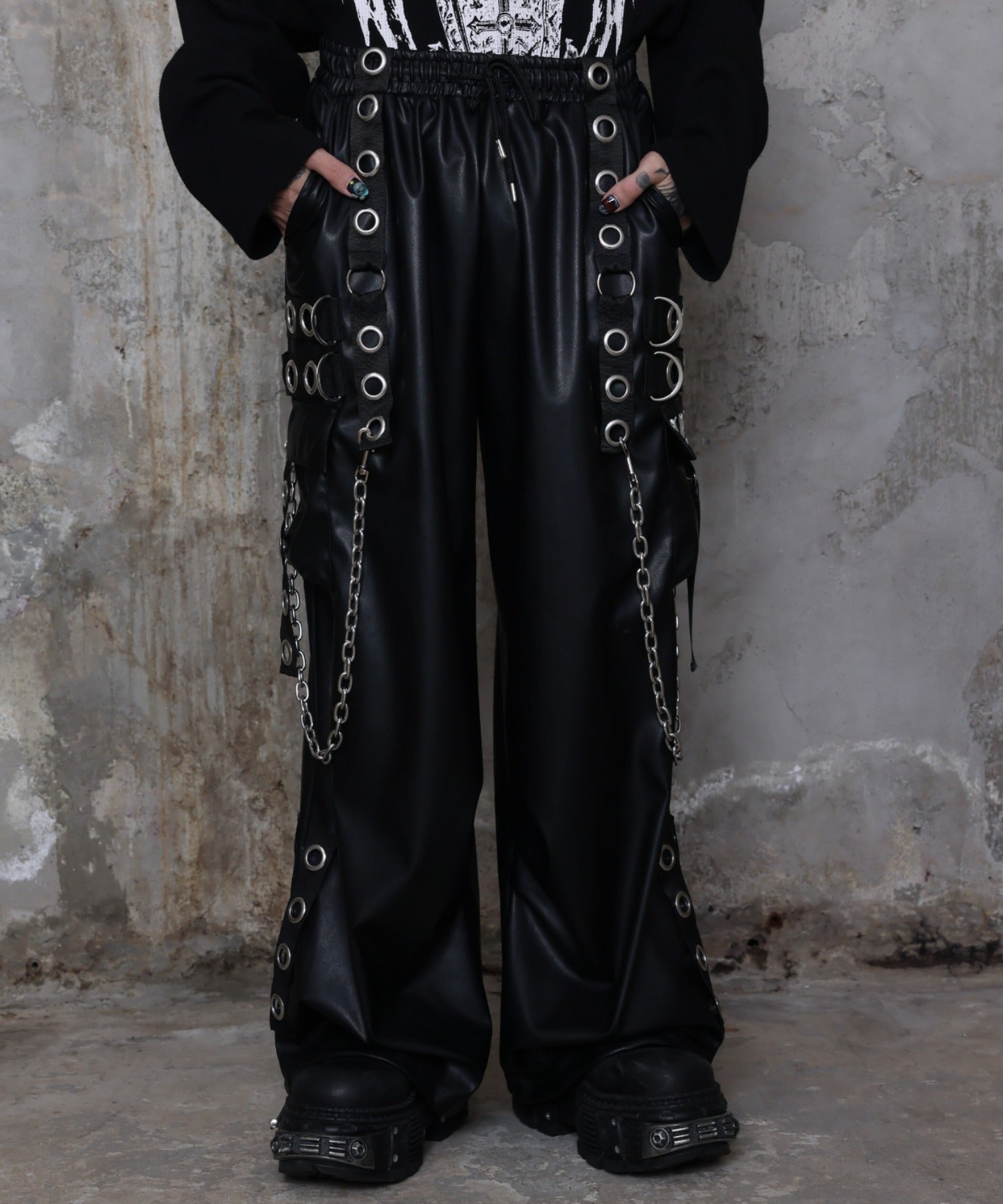 PUサスペンダージョガーパンツ