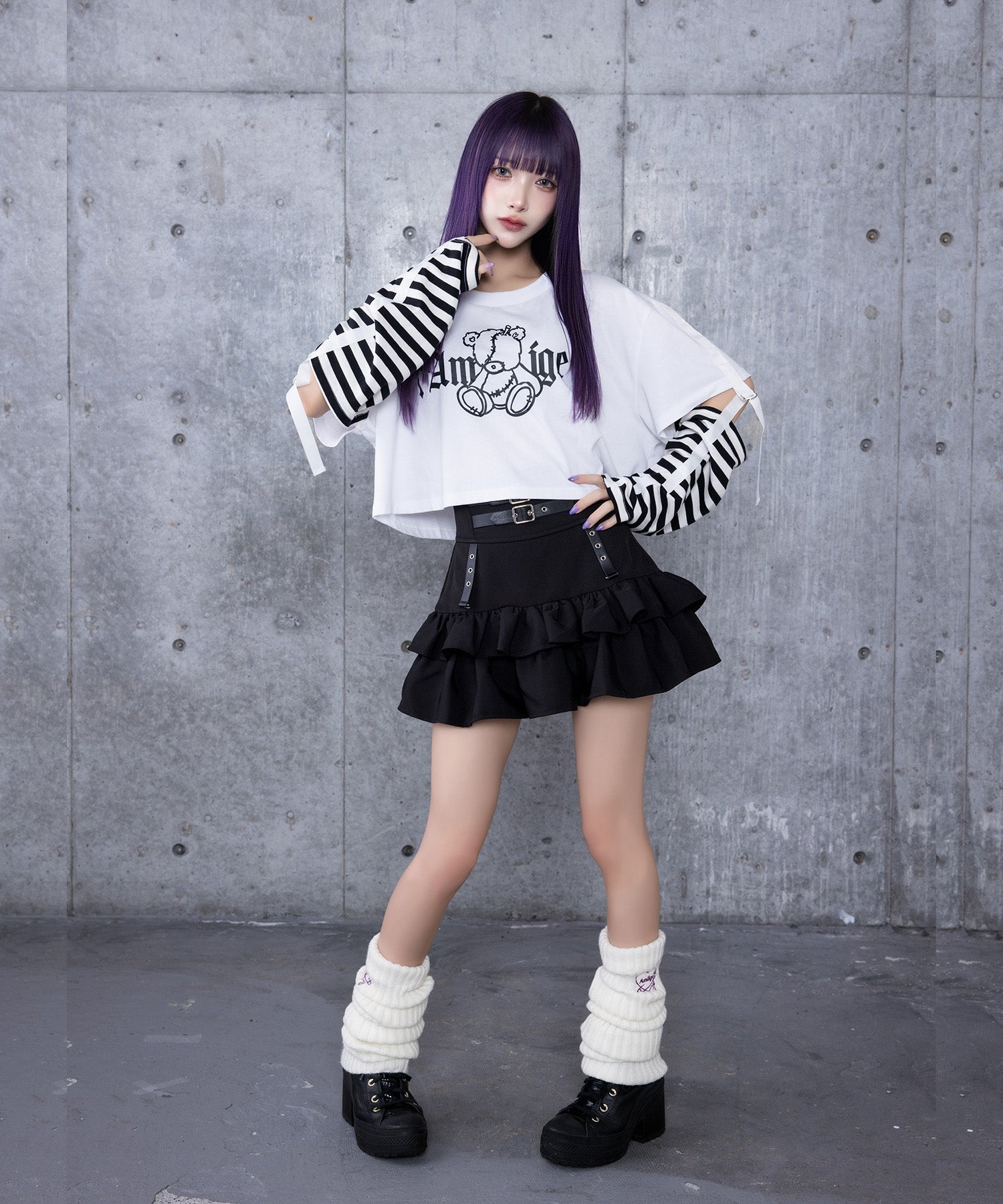 コルセット風フリルスカート