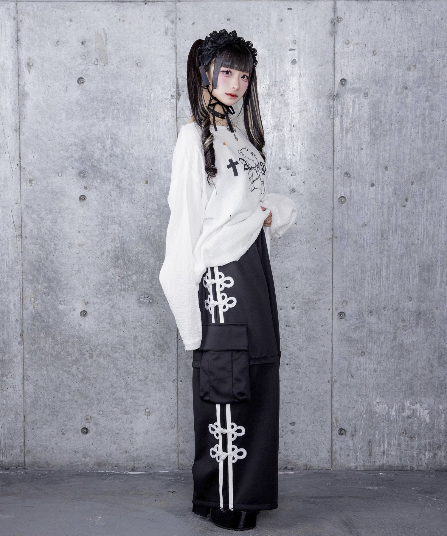 チャイナボタン付き2WAYパンツ