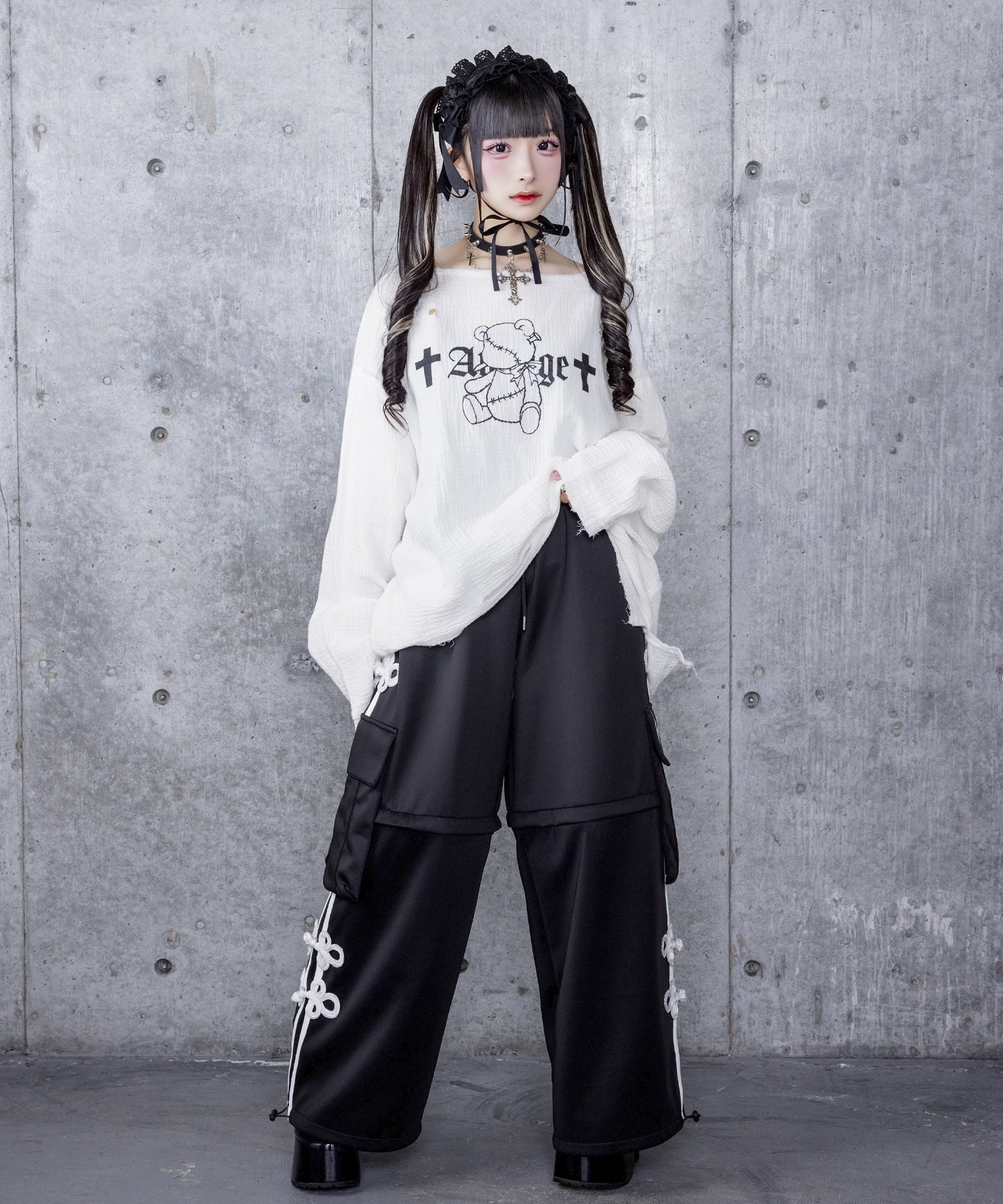 チャイナボタン付き2WAYパンツ