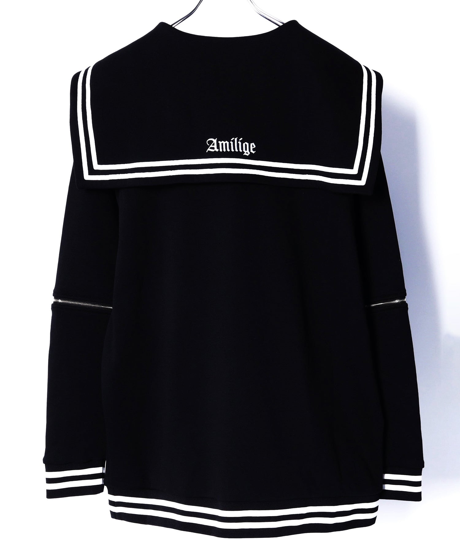 Amilige発泡プリントセーラーカラースウェット