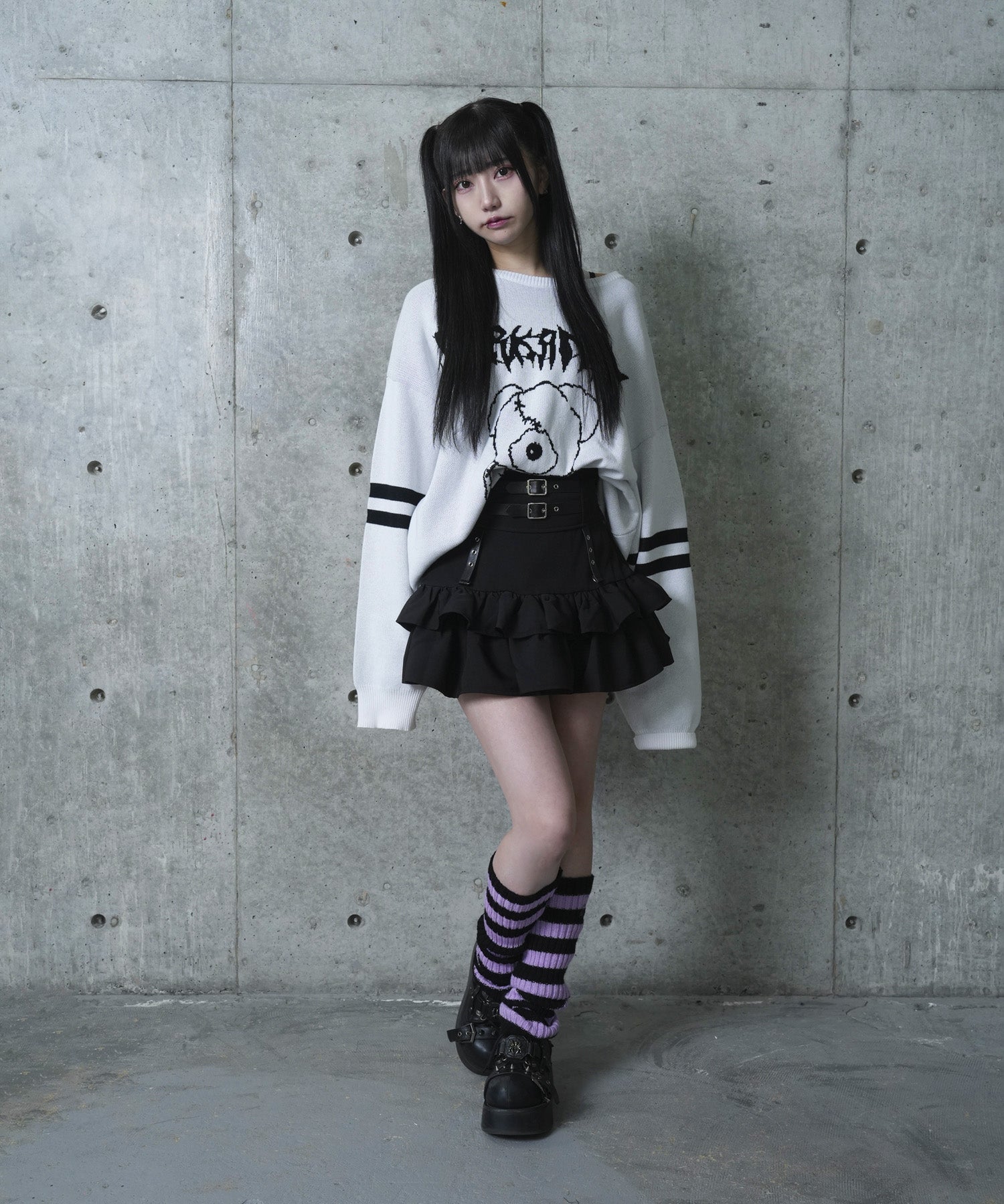 コルセット風フリルスカート