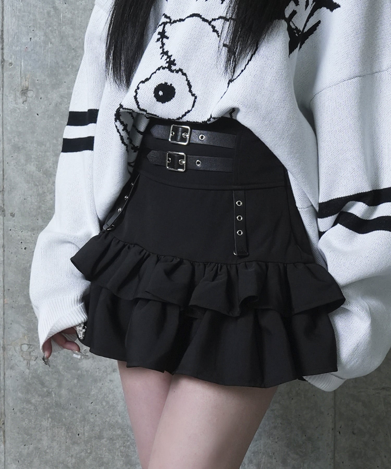 コルセット風フリルスカート