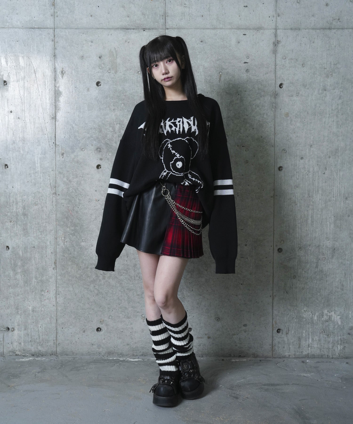 ボーダーレッグウォーマー