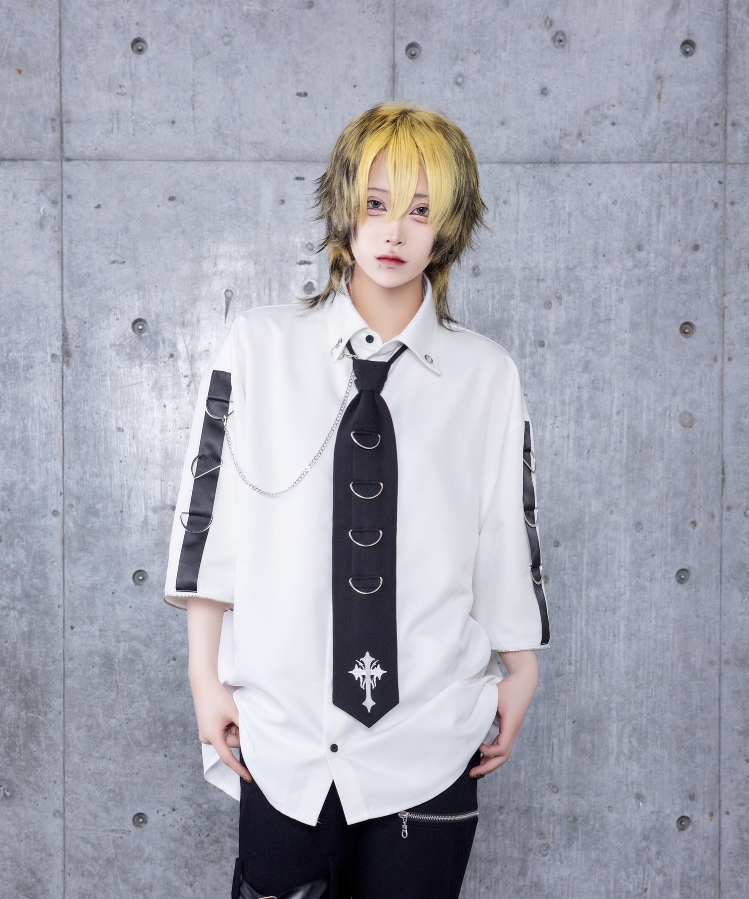 クロスロゴプリント袖リングシャツ