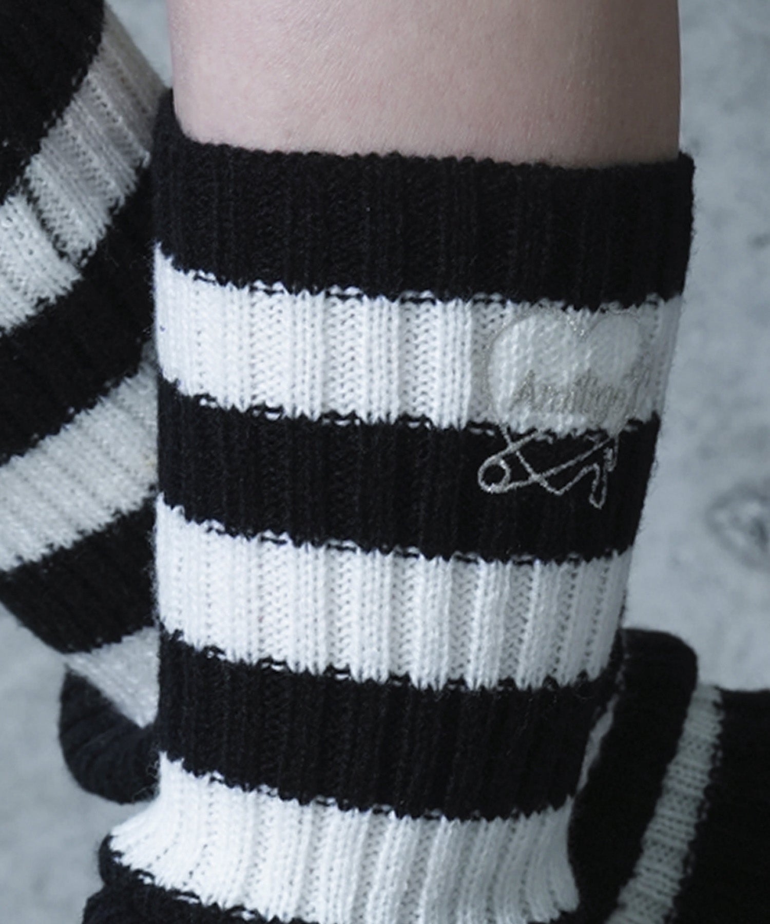 ボーダーレッグウォーマー