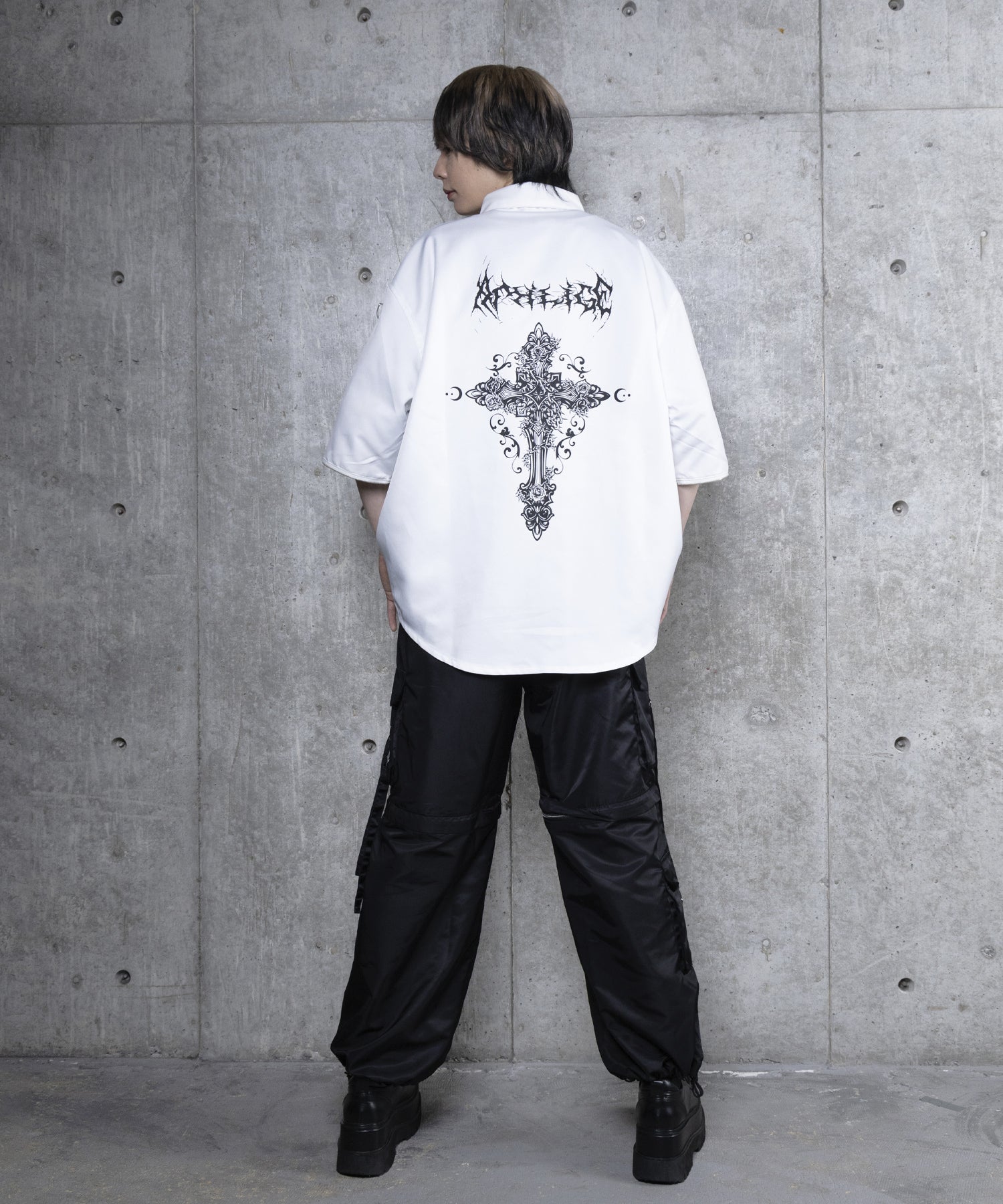 クロスロゴプリント袖リングシャツ