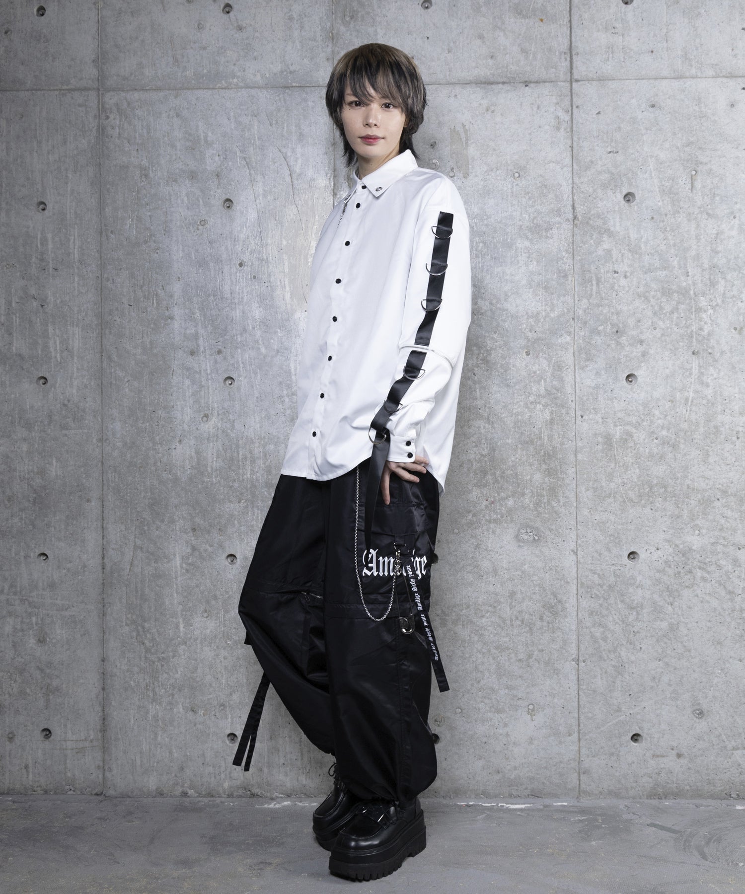 クロスロゴプリント袖リングシャツ