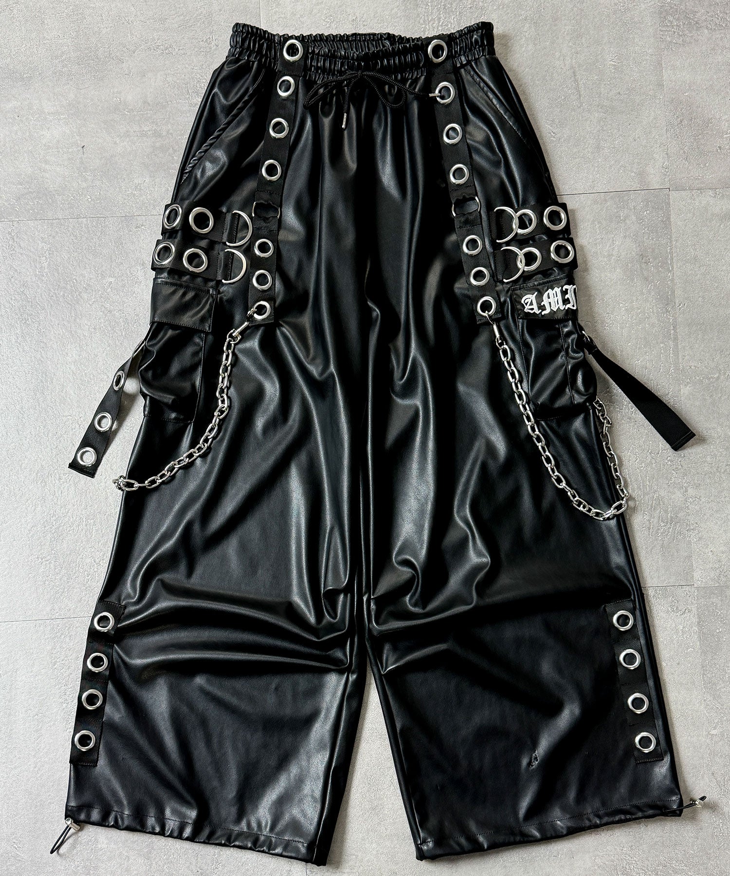 PUサスペンダージョガーパンツ