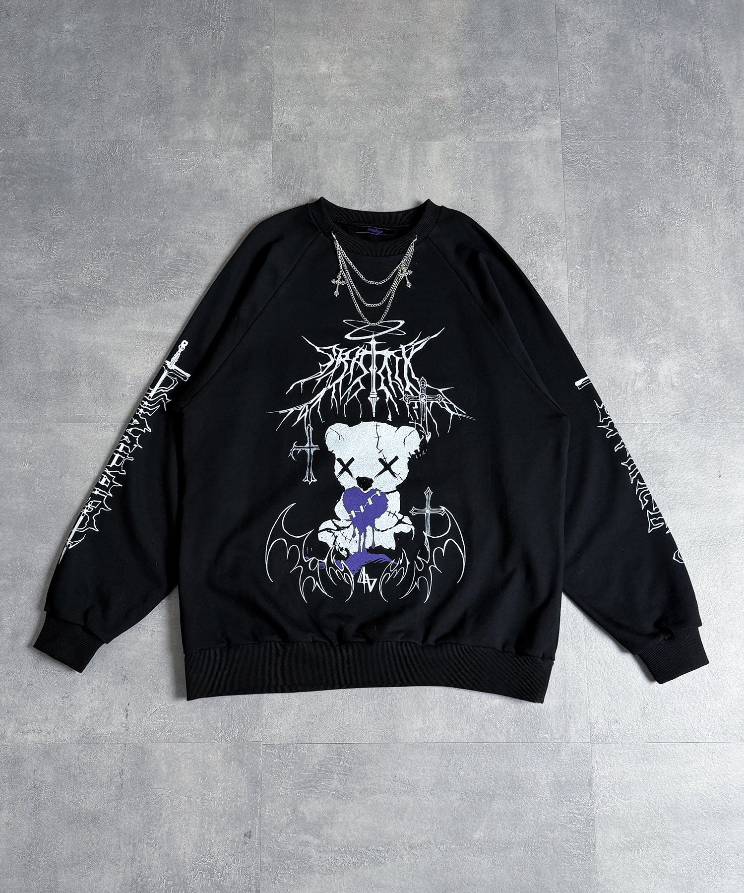 Bear  who lost loveプリントスウェット
