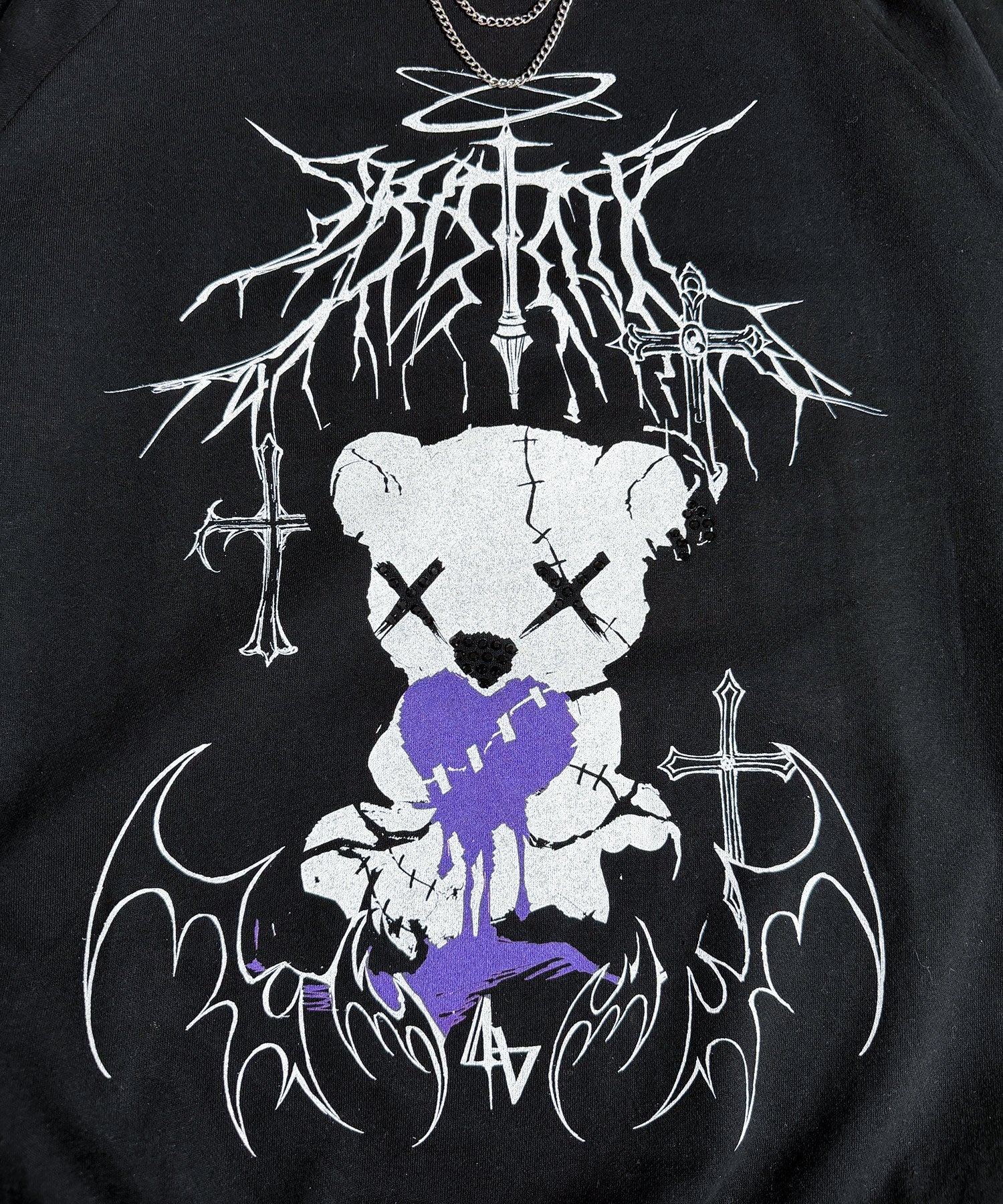 Bear  who lost loveプリントスウェット