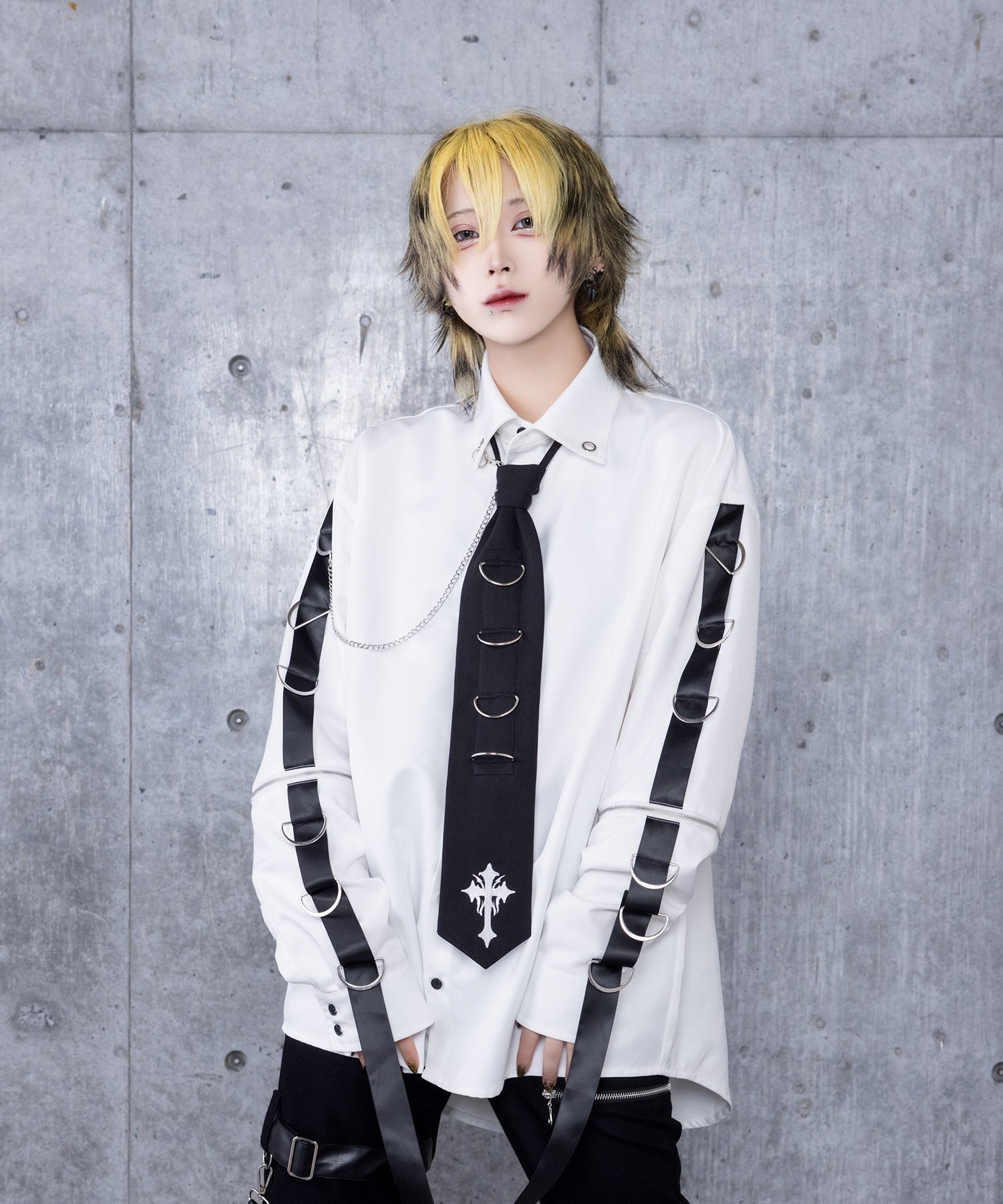 クロスロゴプリント袖リングシャツ