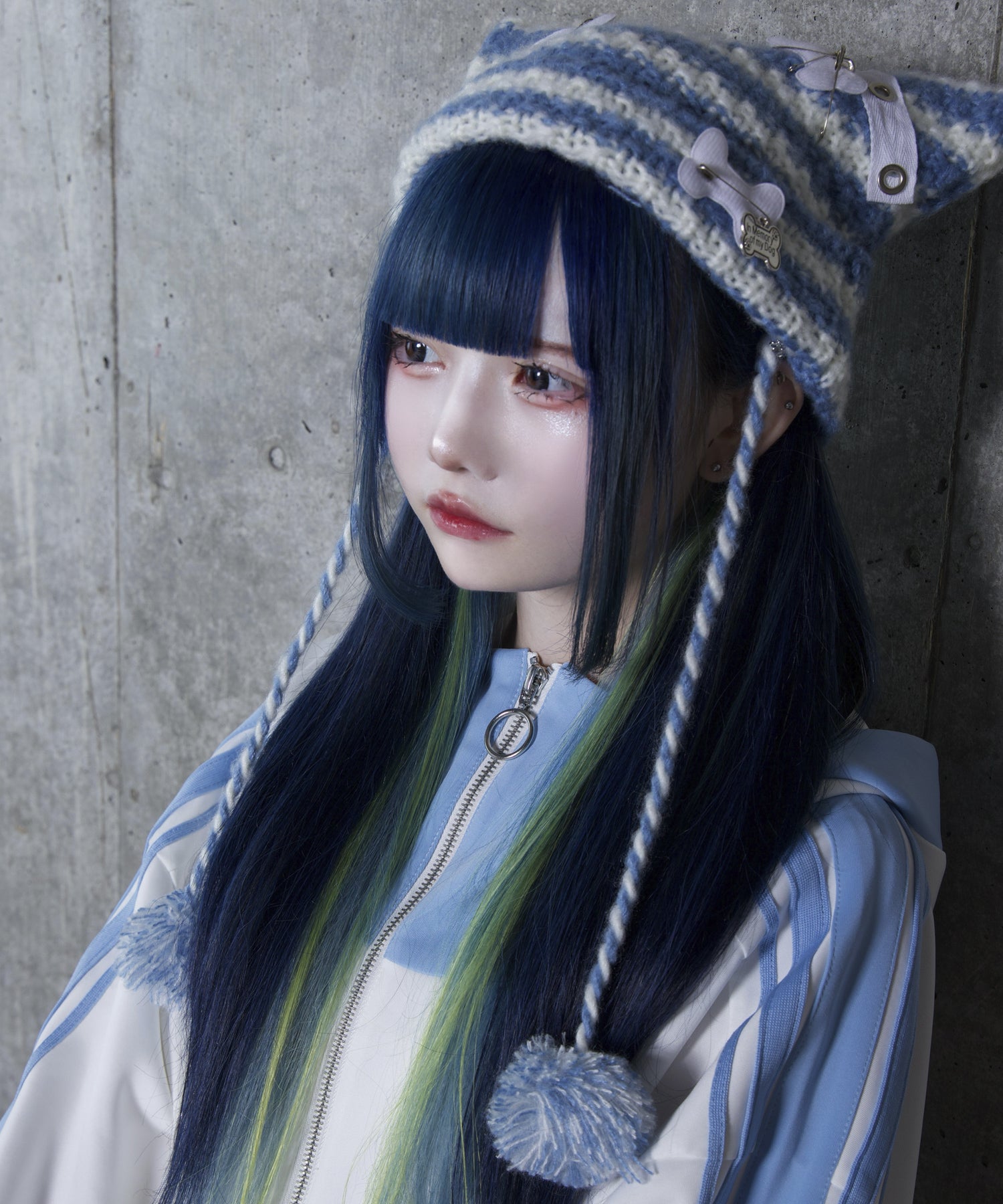 【Asheri-アシェリ-】ネコ耳ボーダーニット帽