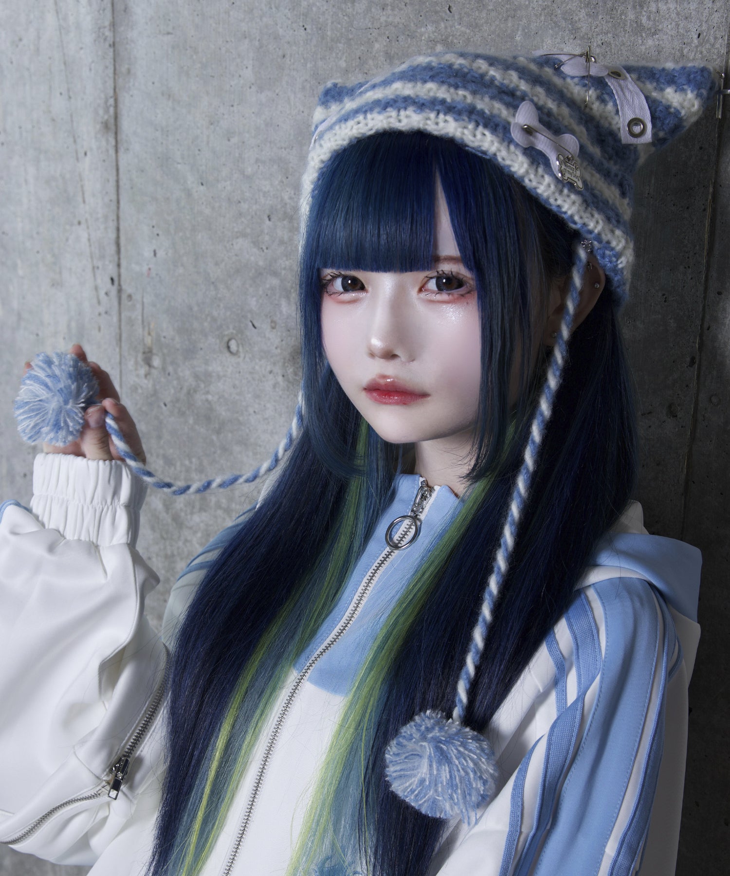 【Asheri-アシェリ-】ネコ耳ボーダーニット帽