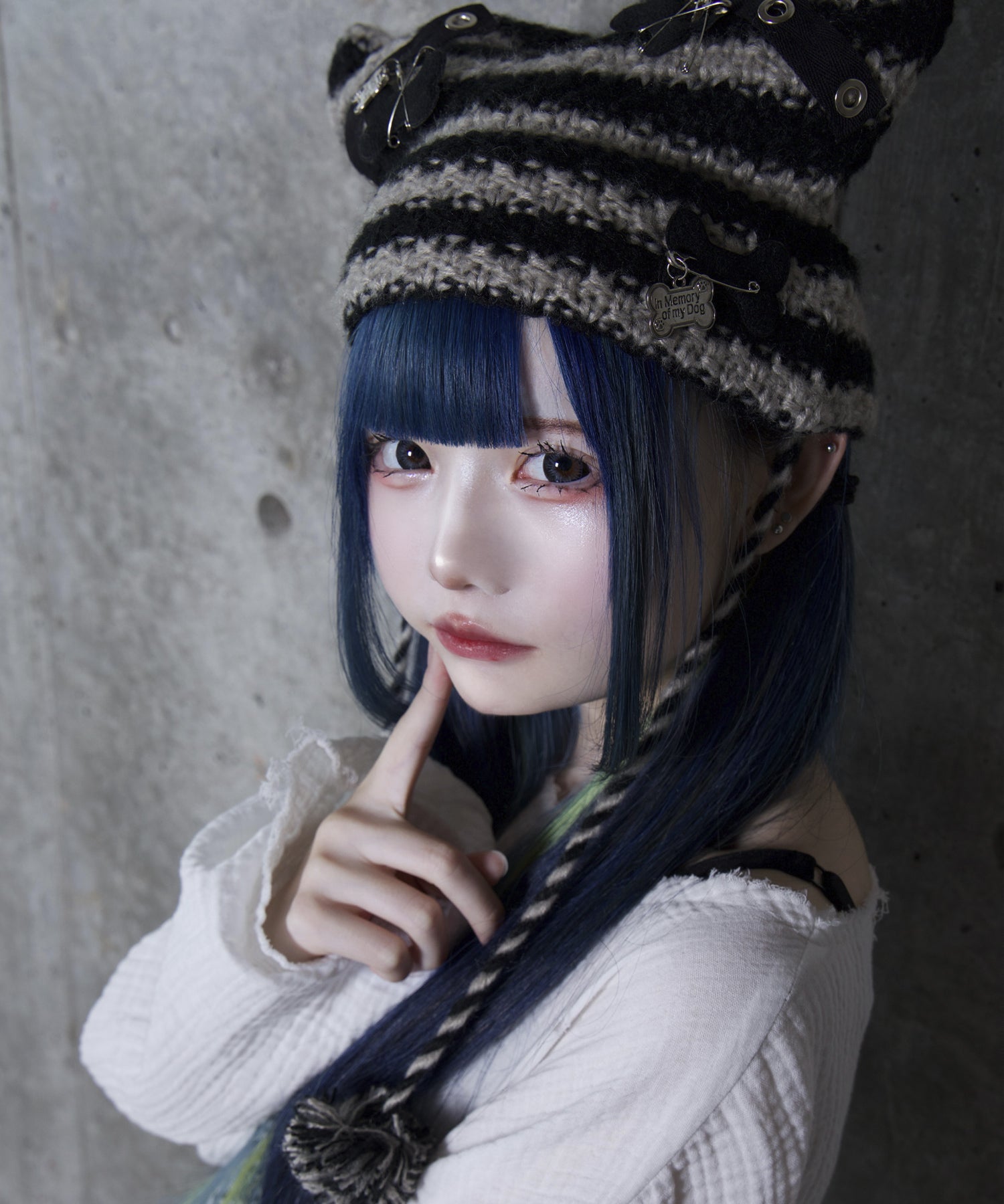 【Asheri-アシェリ-】ネコ耳ボーダーニット帽