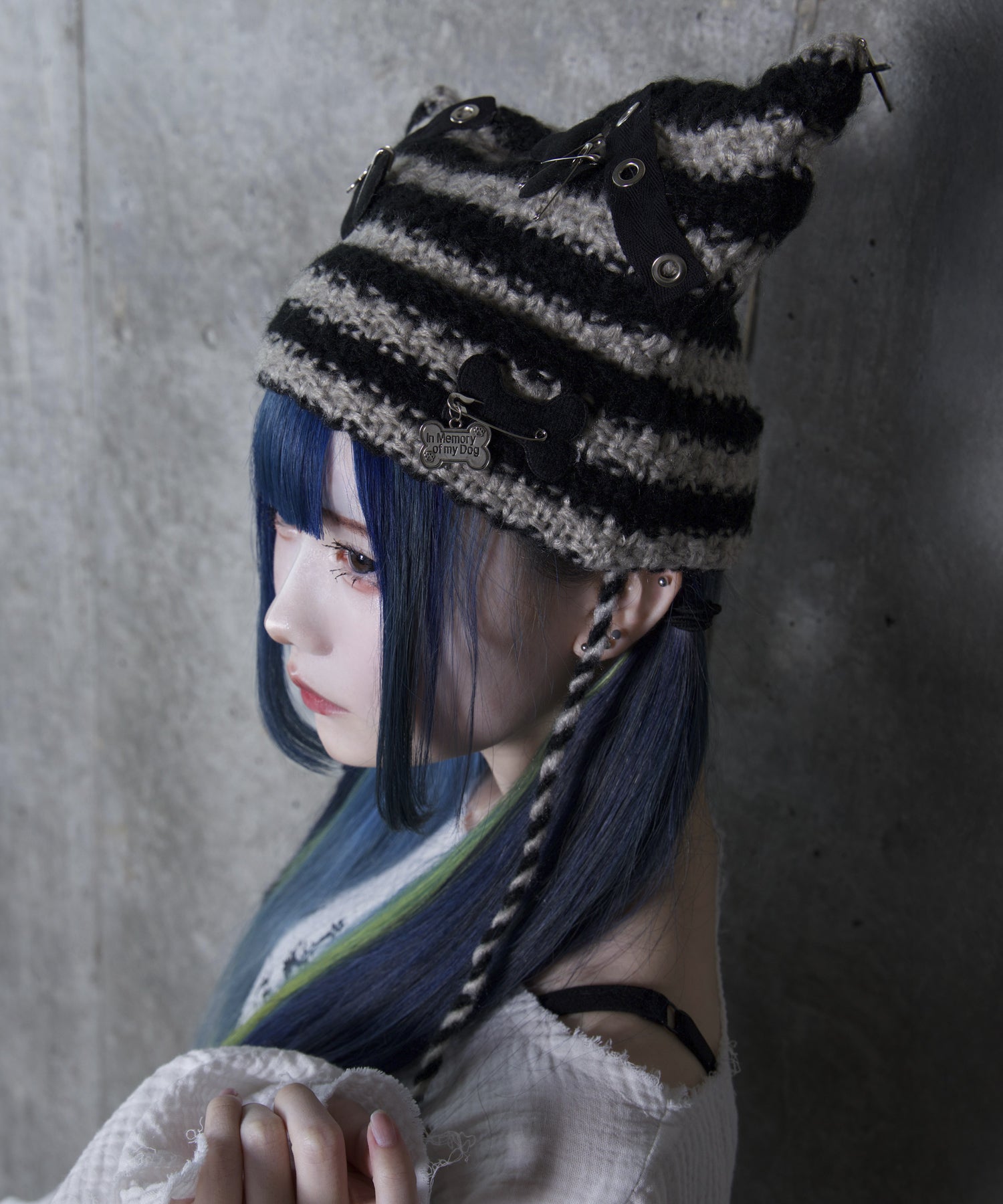 【Asheri-アシェリ-】ネコ耳ボーダーニット帽