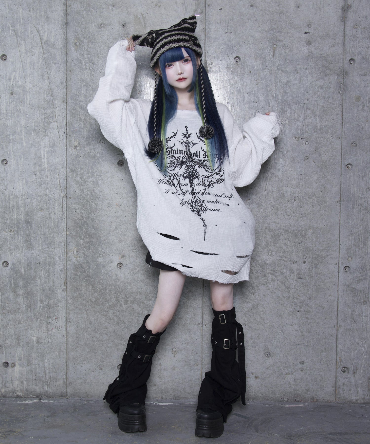 【Asheri-アシェリ-】ネコ耳ボーダーニット帽