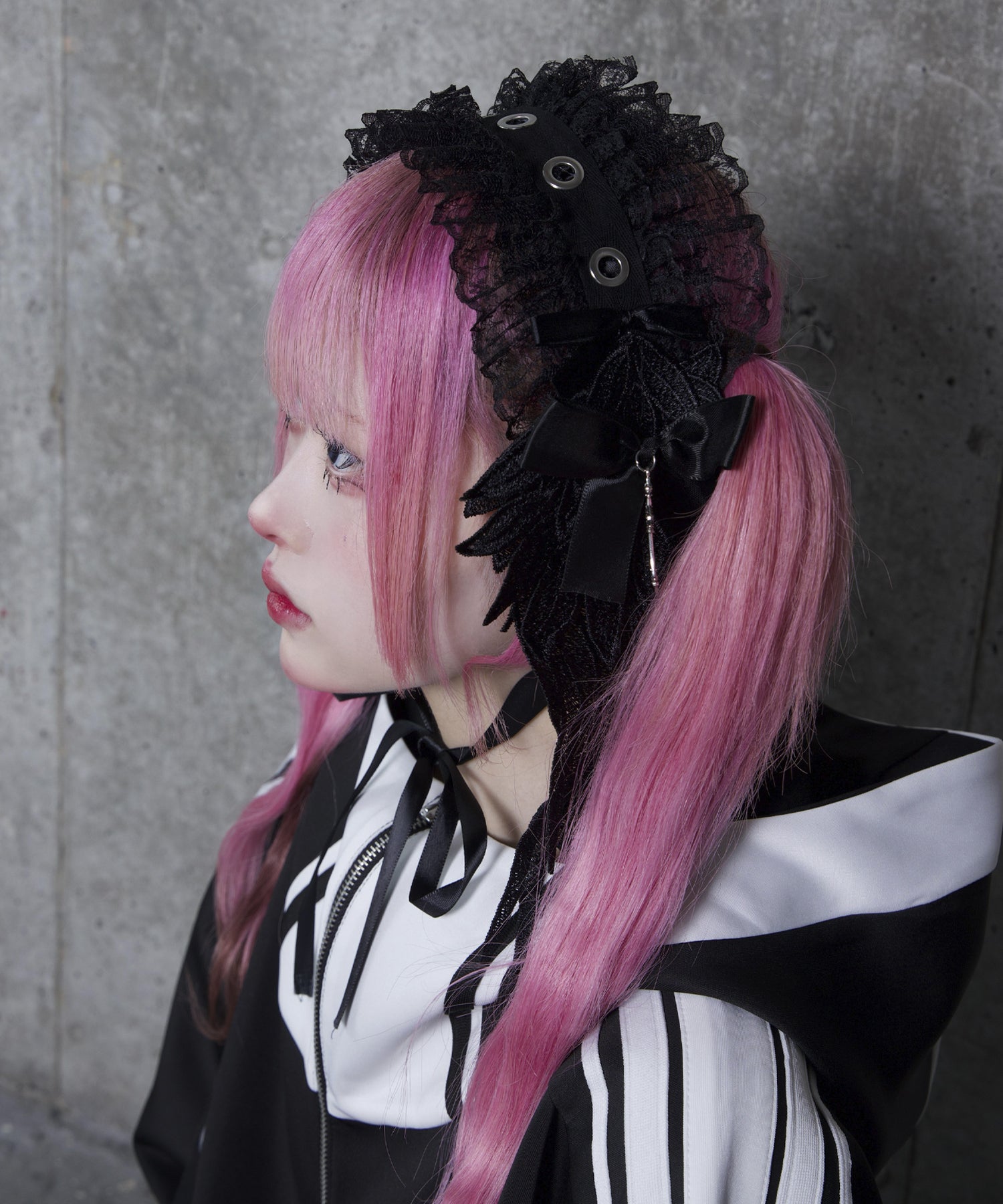 【Asheri-アシェリ-】羽付きリボンレースヘッドドレス