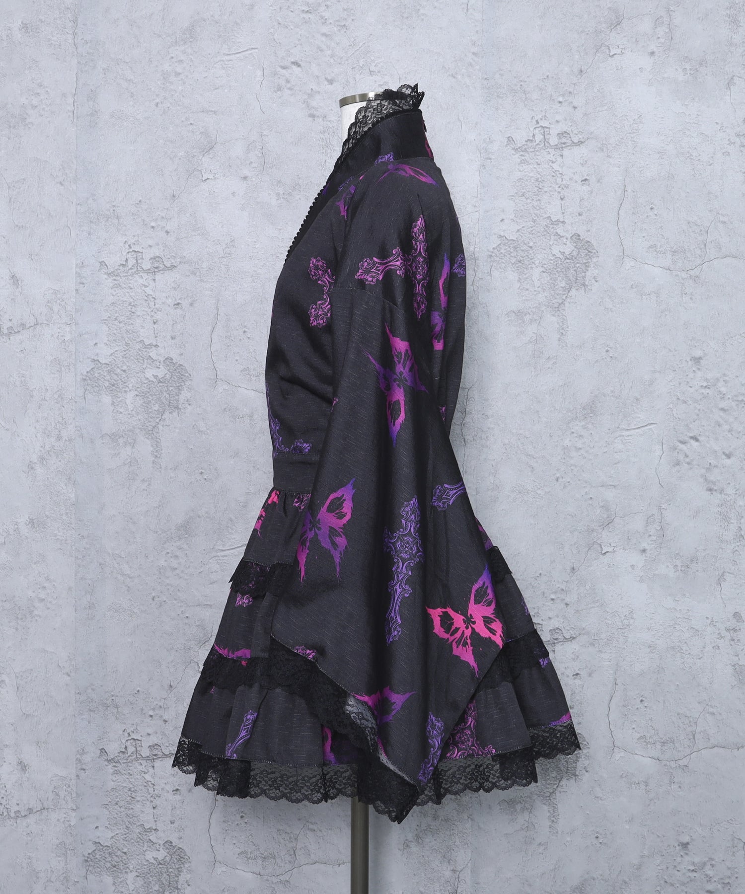 クロス蝶々総柄浴衣ワンピース+帯セット