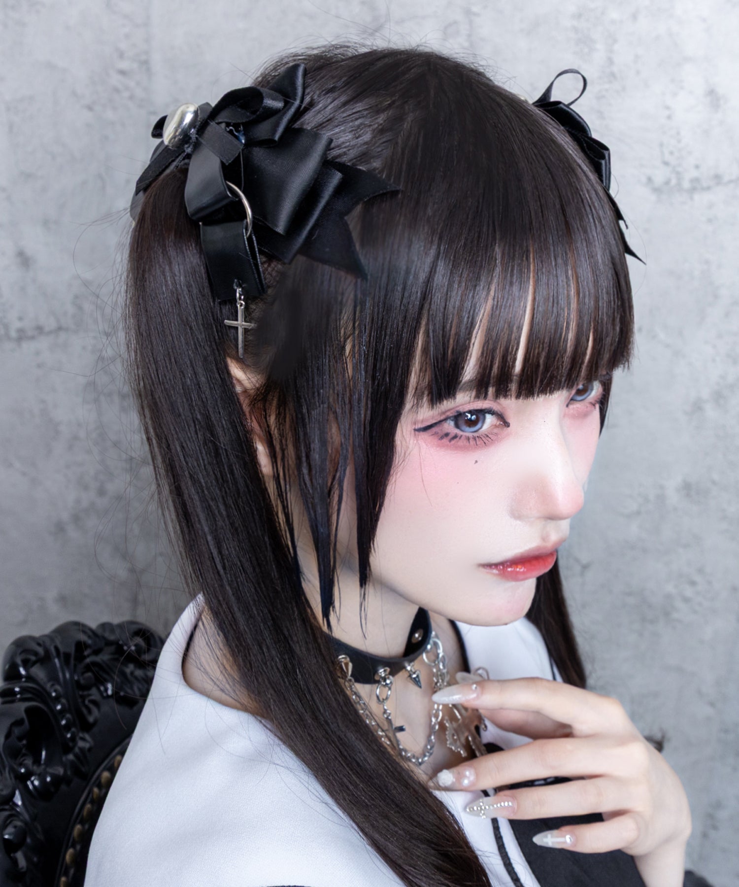 【Asheri-アシェリ-】ハートクロス付きリボン