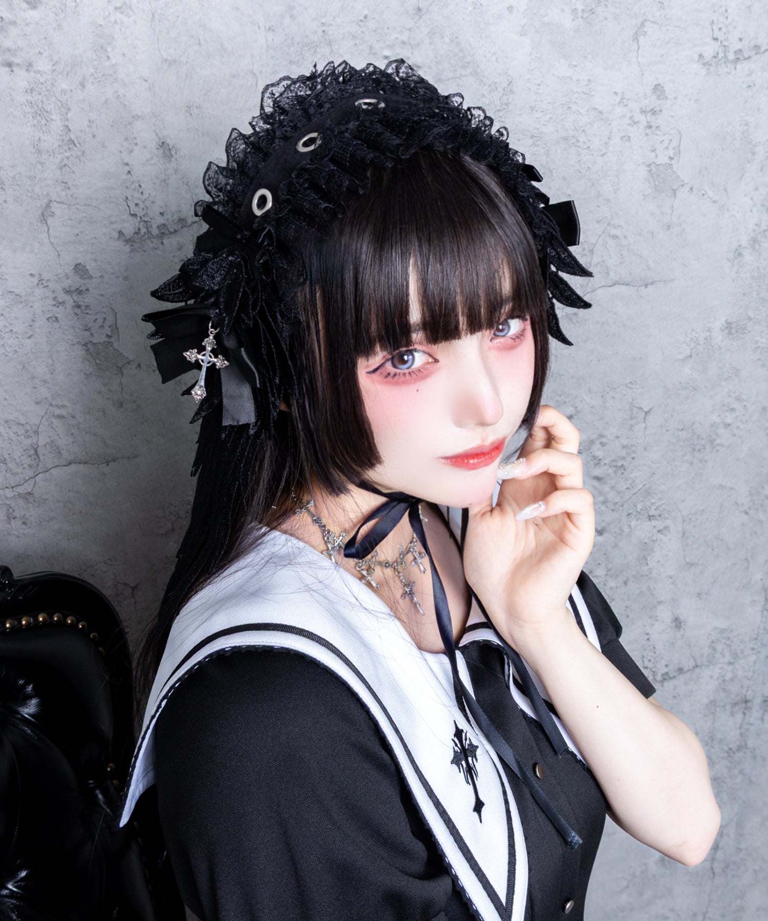 【Asheri-アシェリ-】羽付きリボンレースヘッドドレス