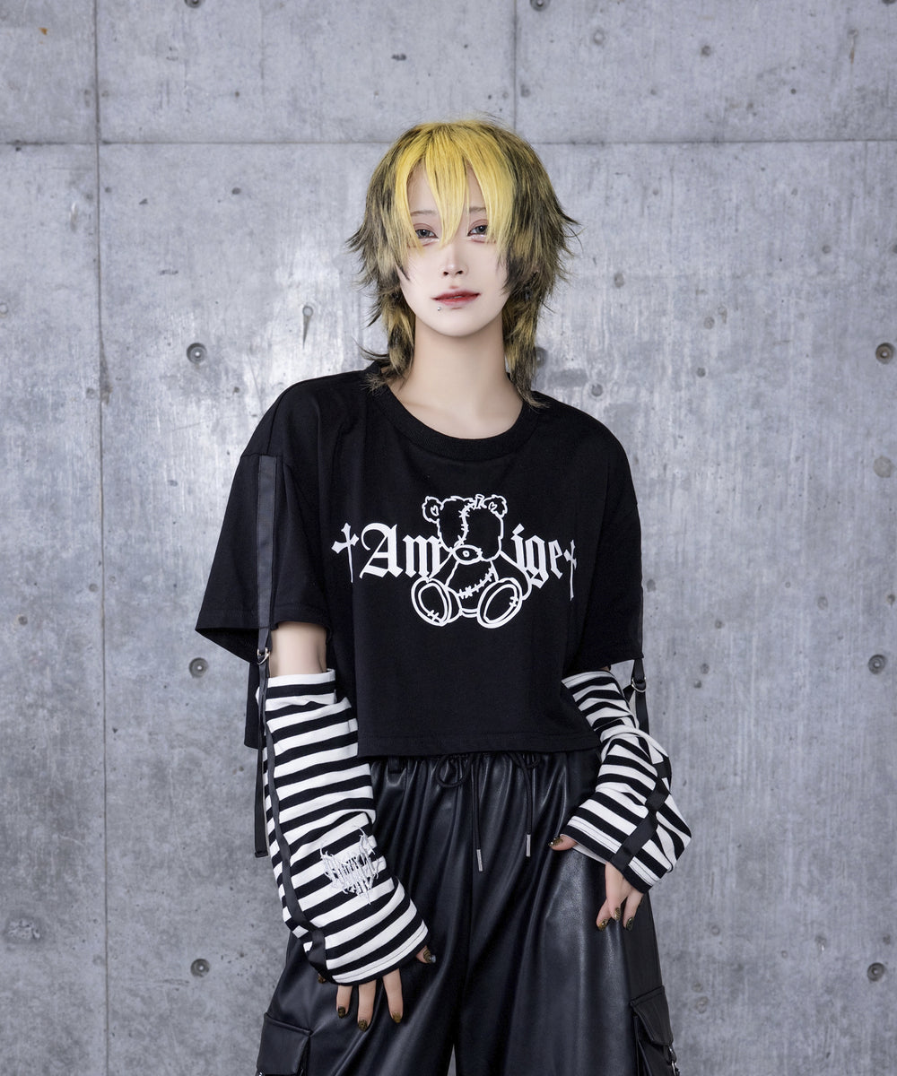 ツギハギベアプリントクロップドトップス– A AM STUDIO