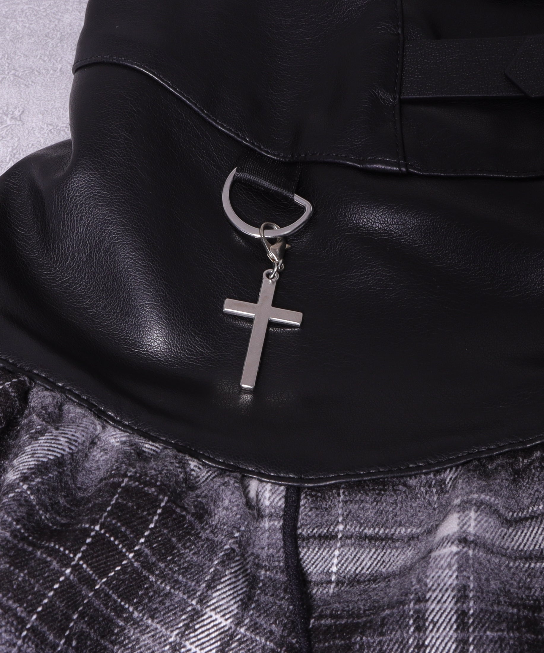 ハイウエストチェックイレギュラーヘムフレアスカート