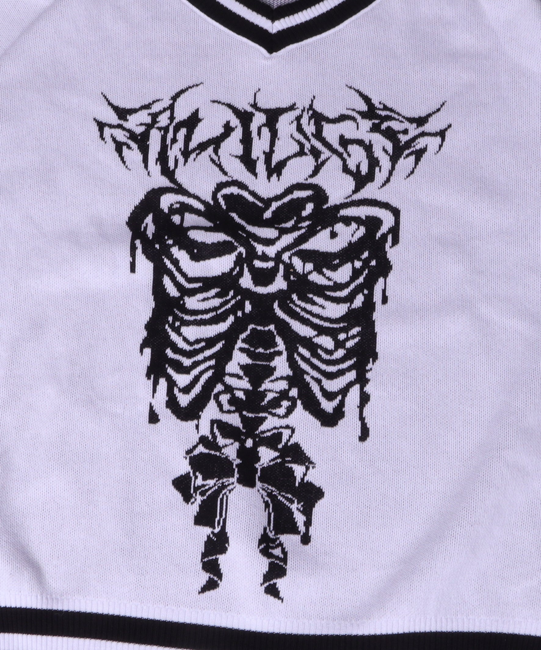 骨ロゴジャカードニット