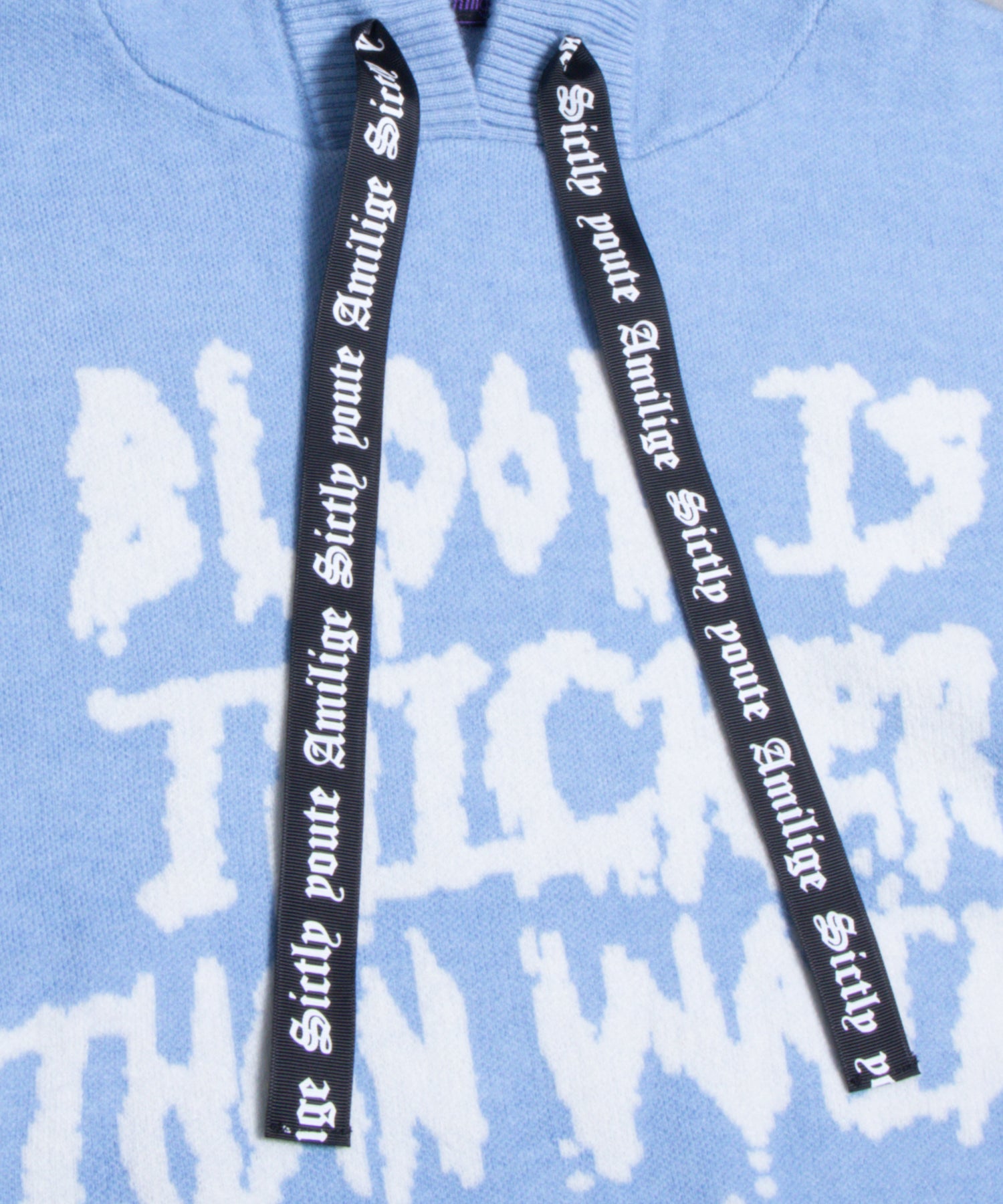 BLOOD IS THICKER THAN WATERパーカーニット