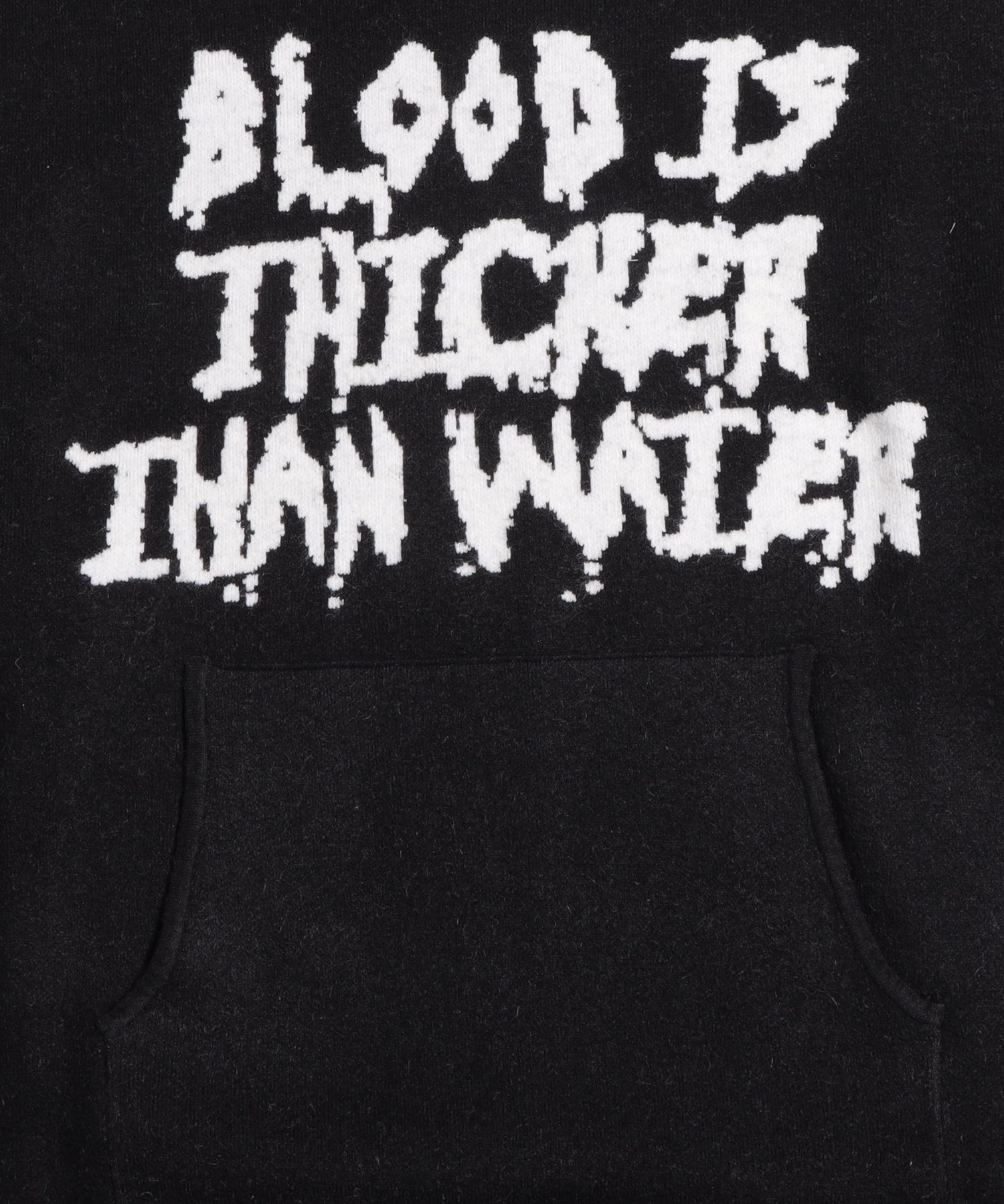 BLOOD IS THICKER THAN WATERパーカーニット
