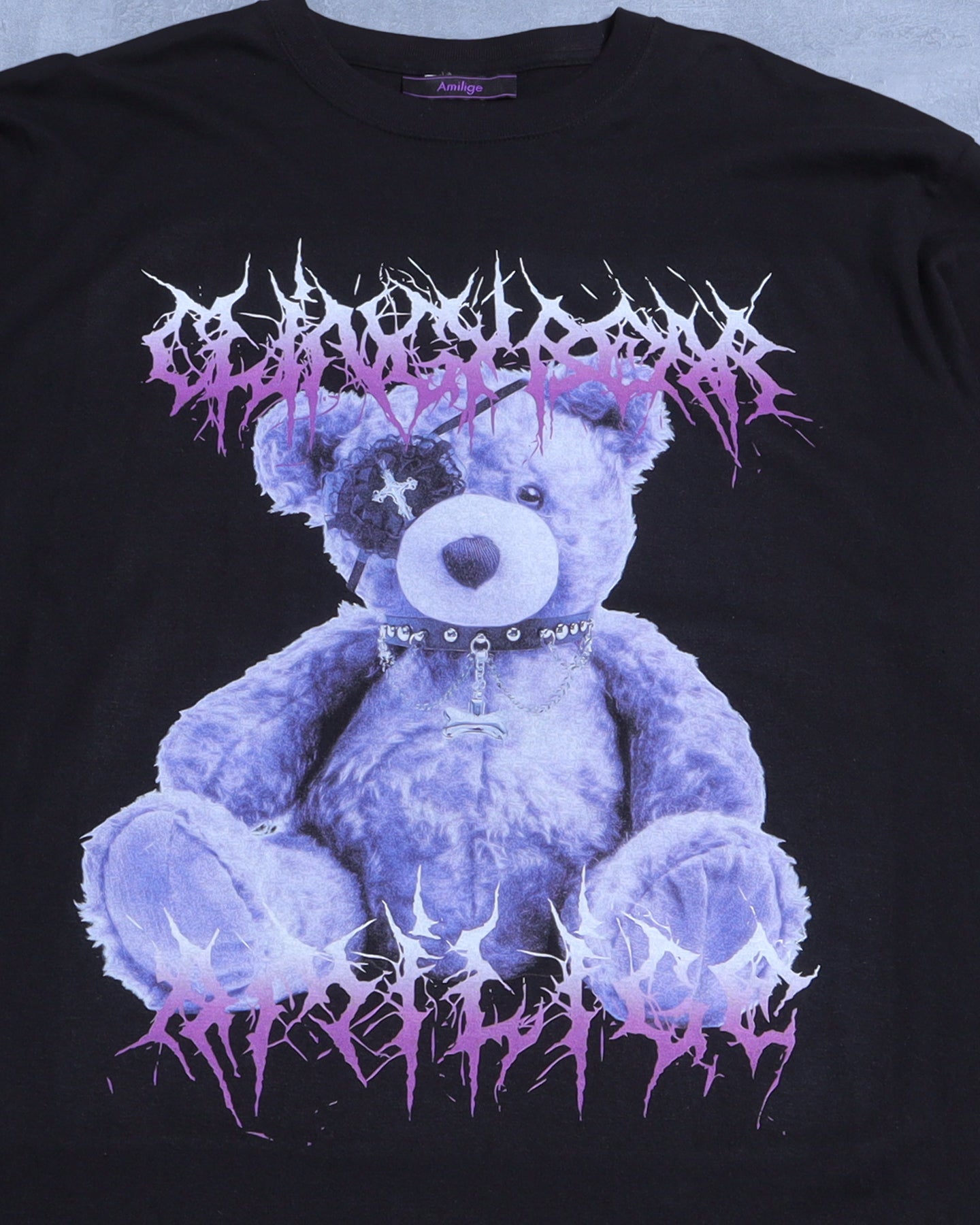 Toxic TeddyプリントロングTシャツ