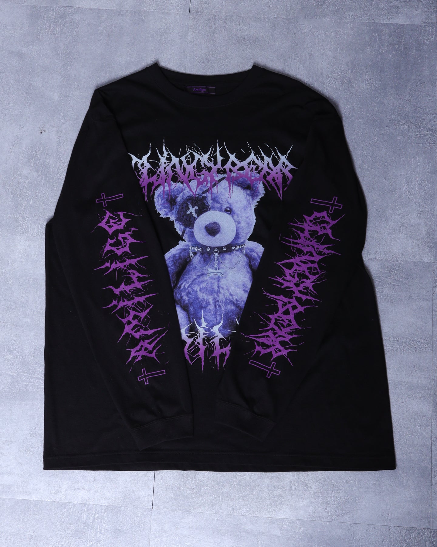 Toxic TeddyプリントロングTシャツ