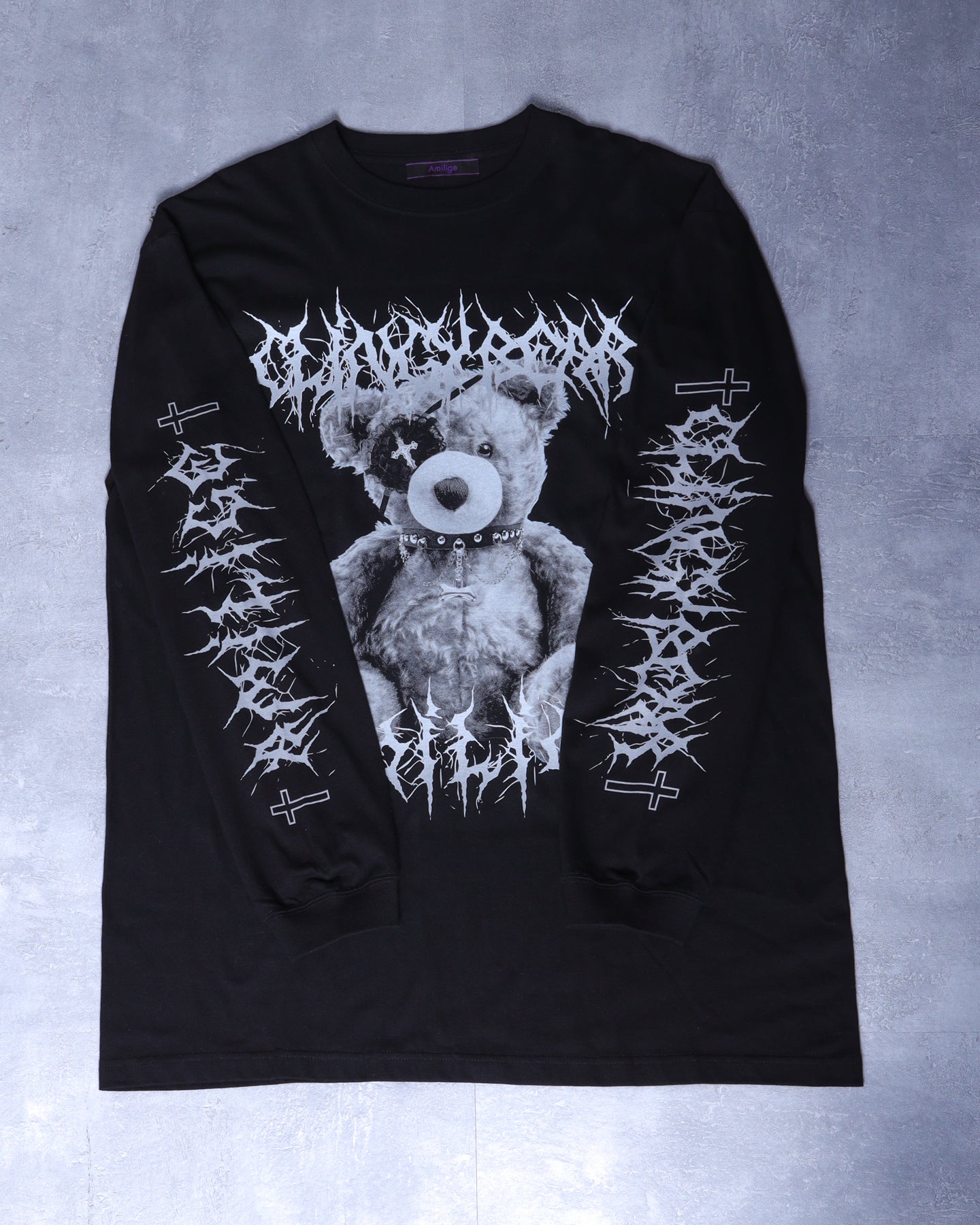 Toxic TeddyプリントロングTシャツ