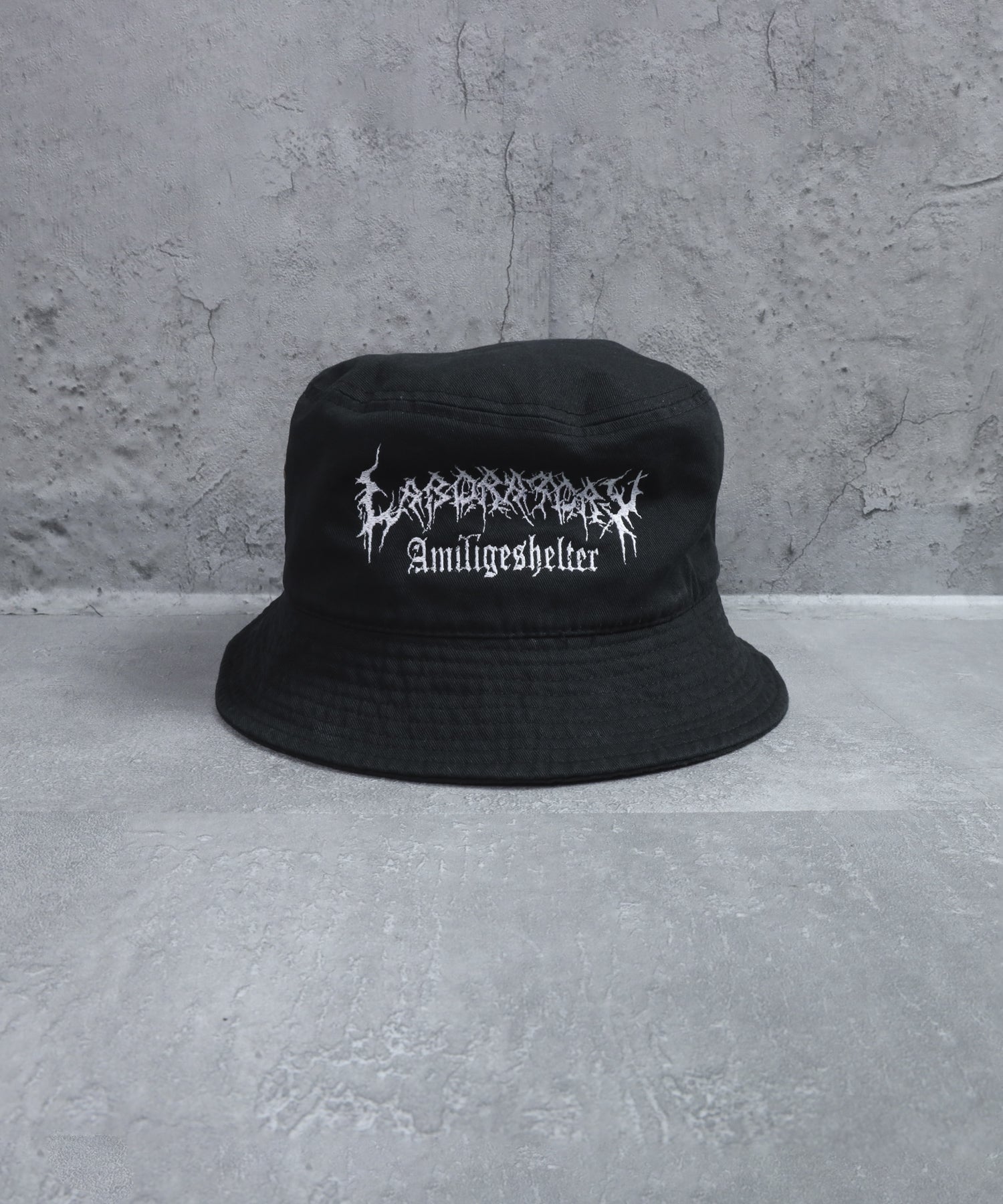 Amilige shelterロゴ刺繍バケットハット