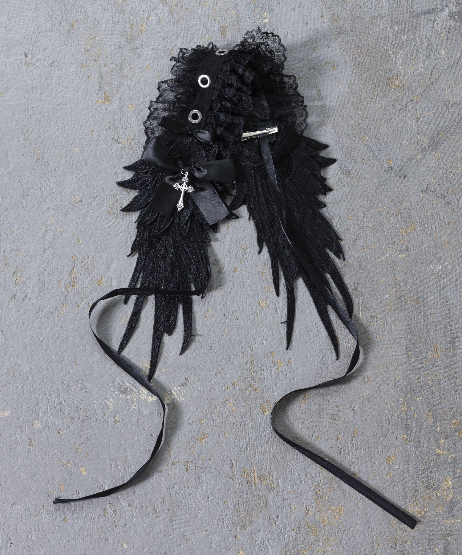 【Asheri-アシェリ-】羽付きリボンレースヘッドドレス