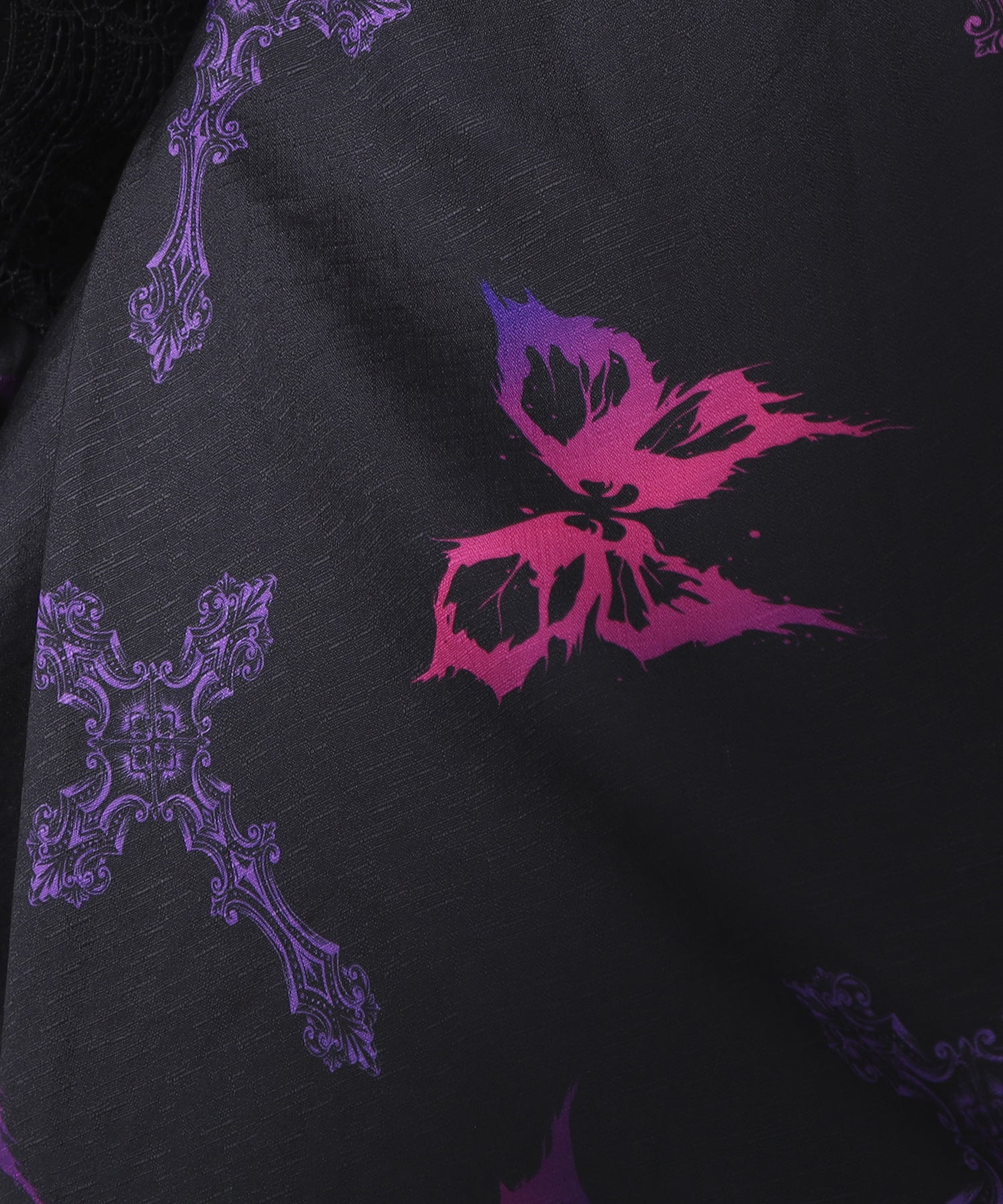 クロス蝶々総柄浴衣ワンピース+帯セット