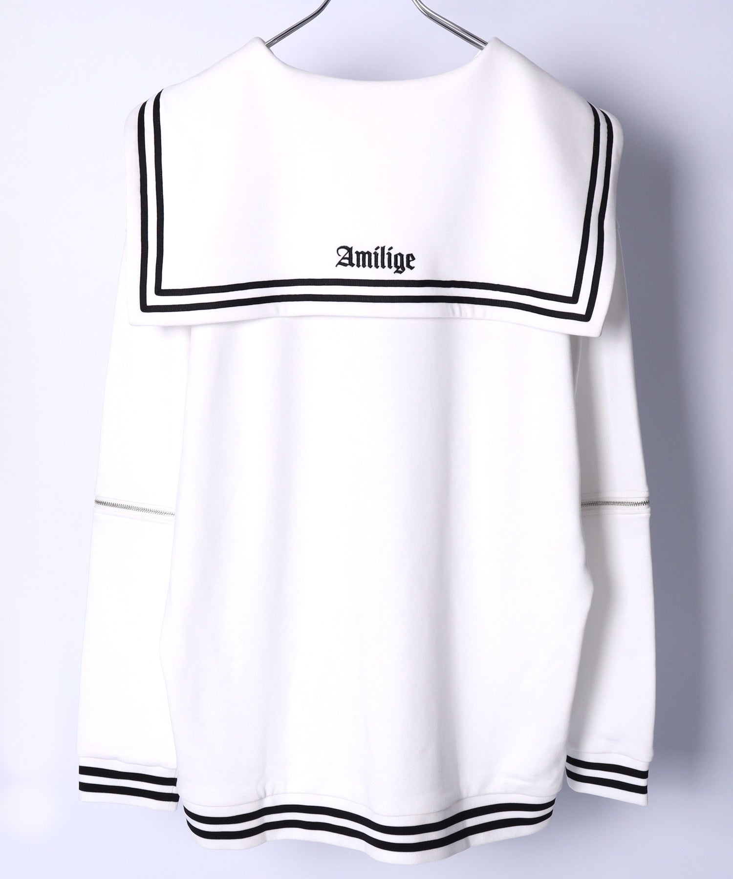 Amilige発泡プリントセーラーカラースウェット