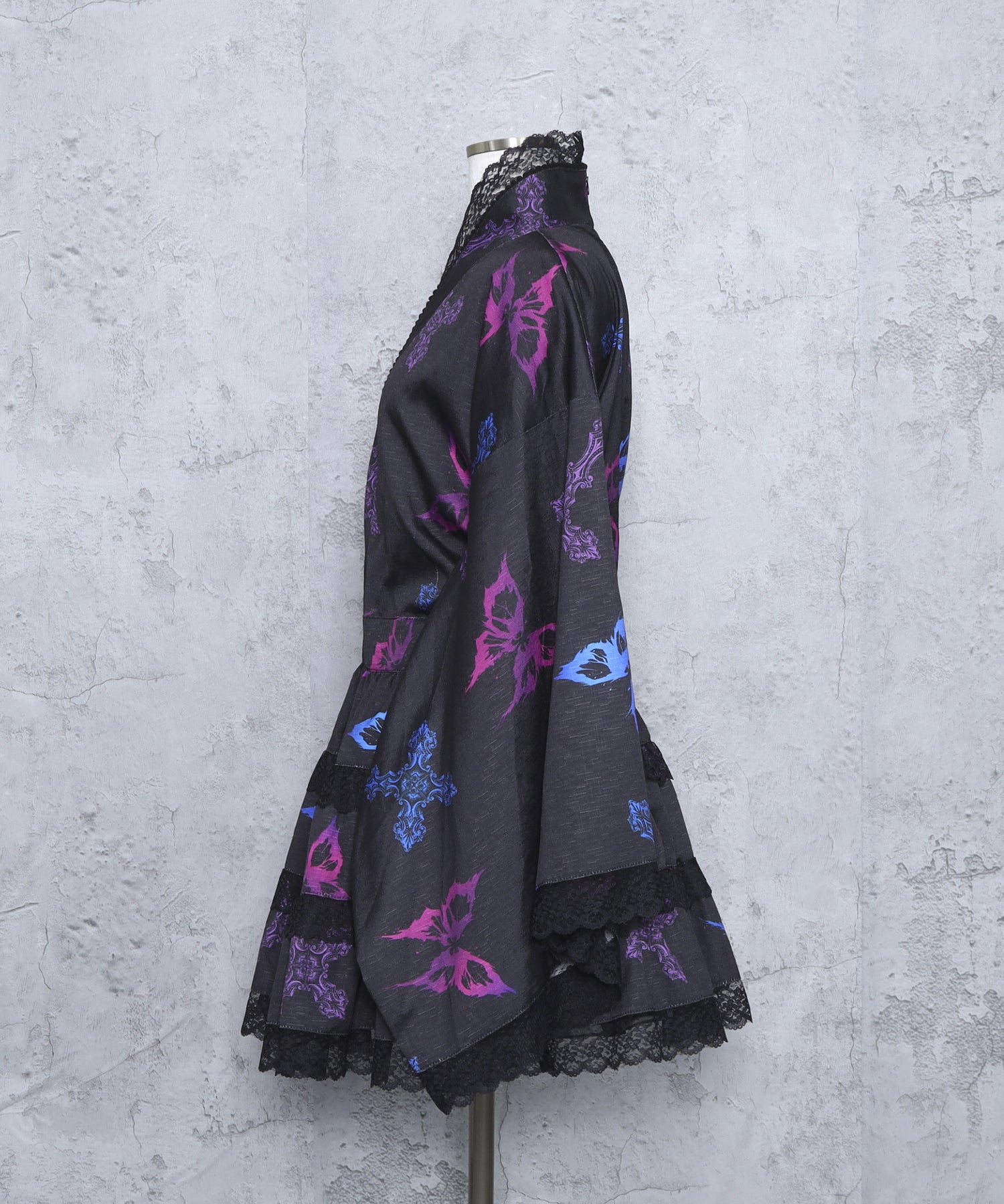 クロス蝶々総柄浴衣ワンピース+帯セット