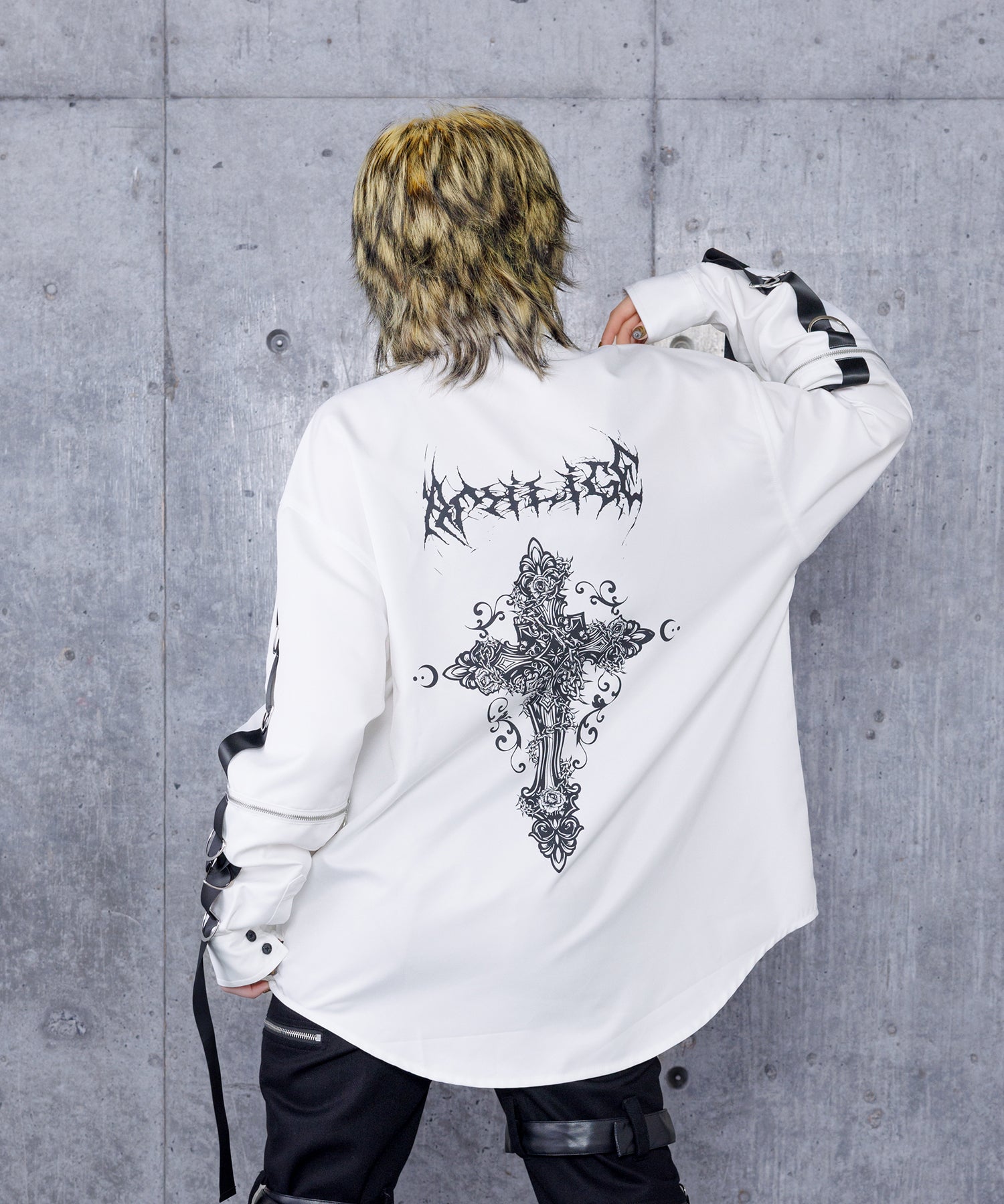 クロスロゴプリント袖リングシャツ