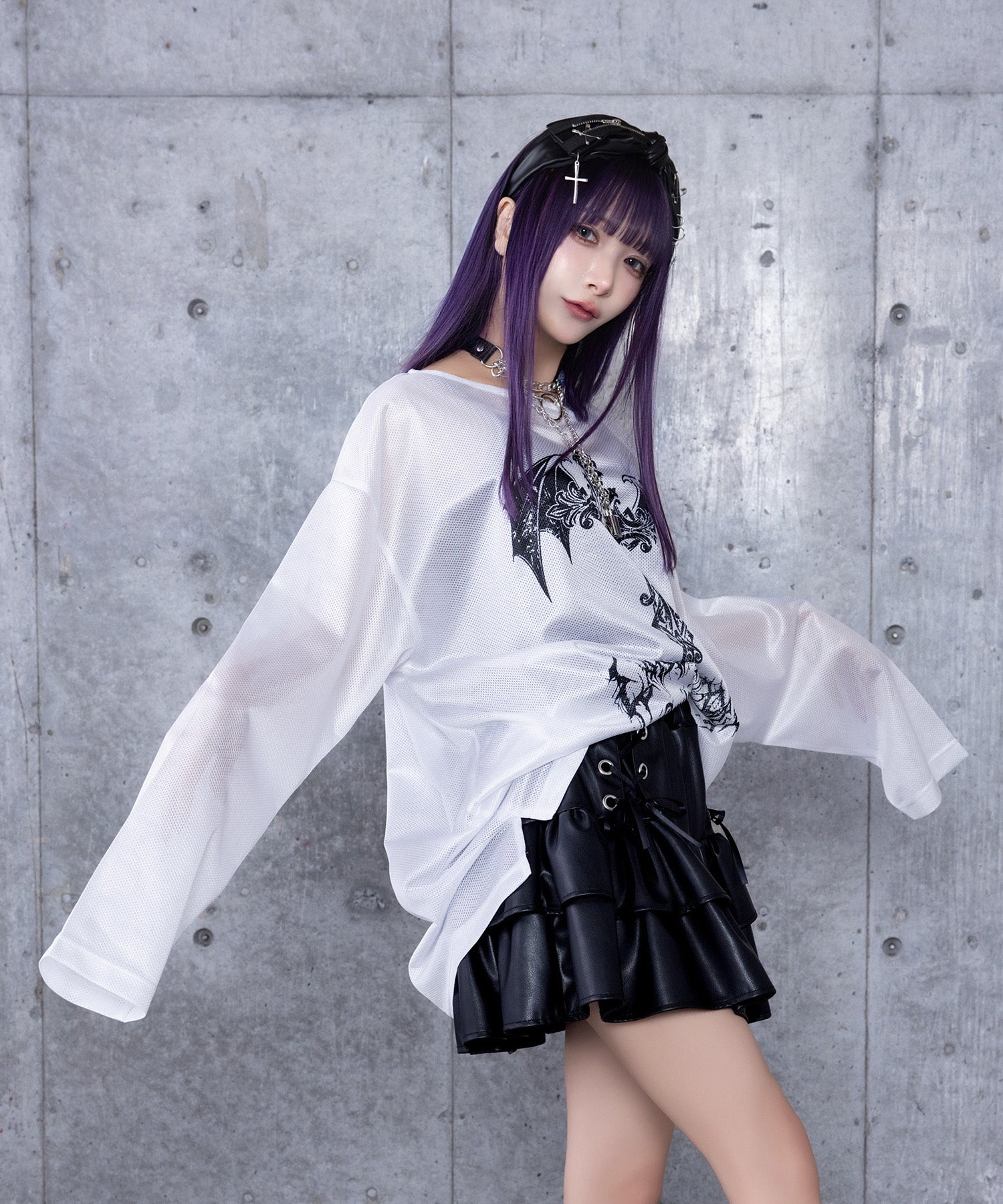 コウモリクロスプリントメッシュロンT