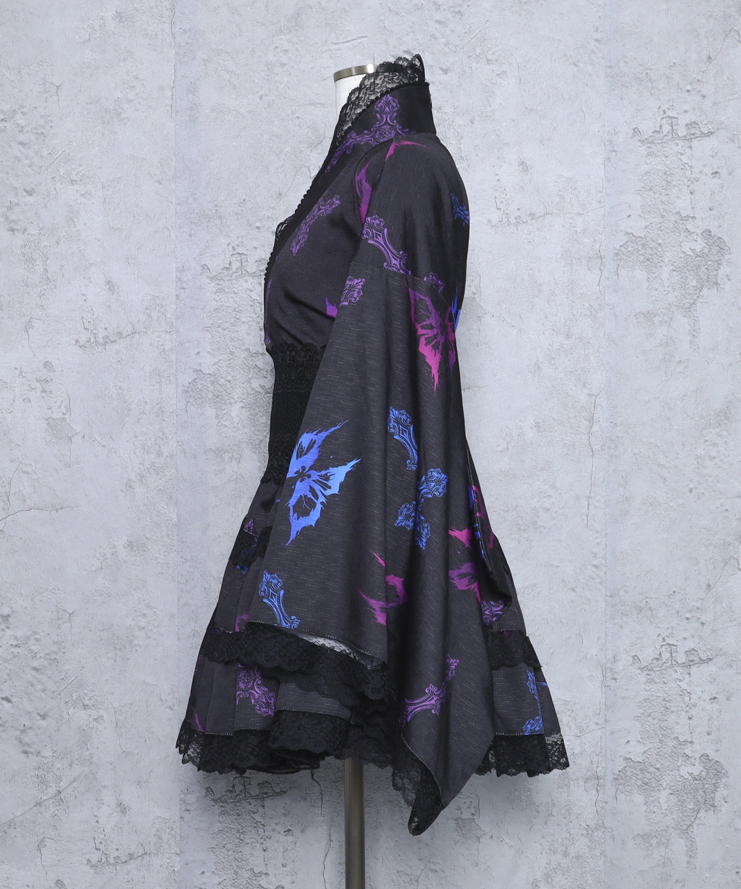 クロス蝶々総柄浴衣ワンピース+帯セット