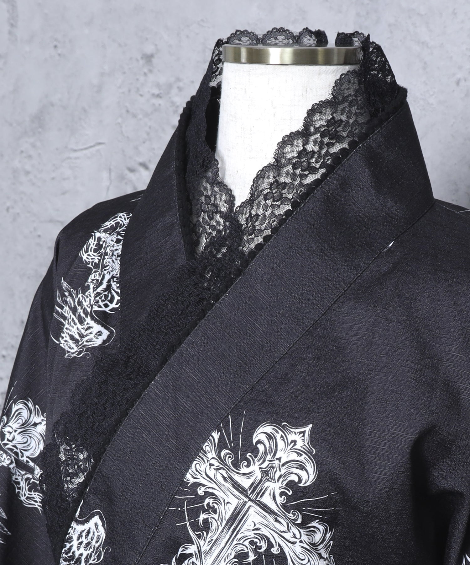 クロスハート羽総柄浴衣ワンピース+帯セット