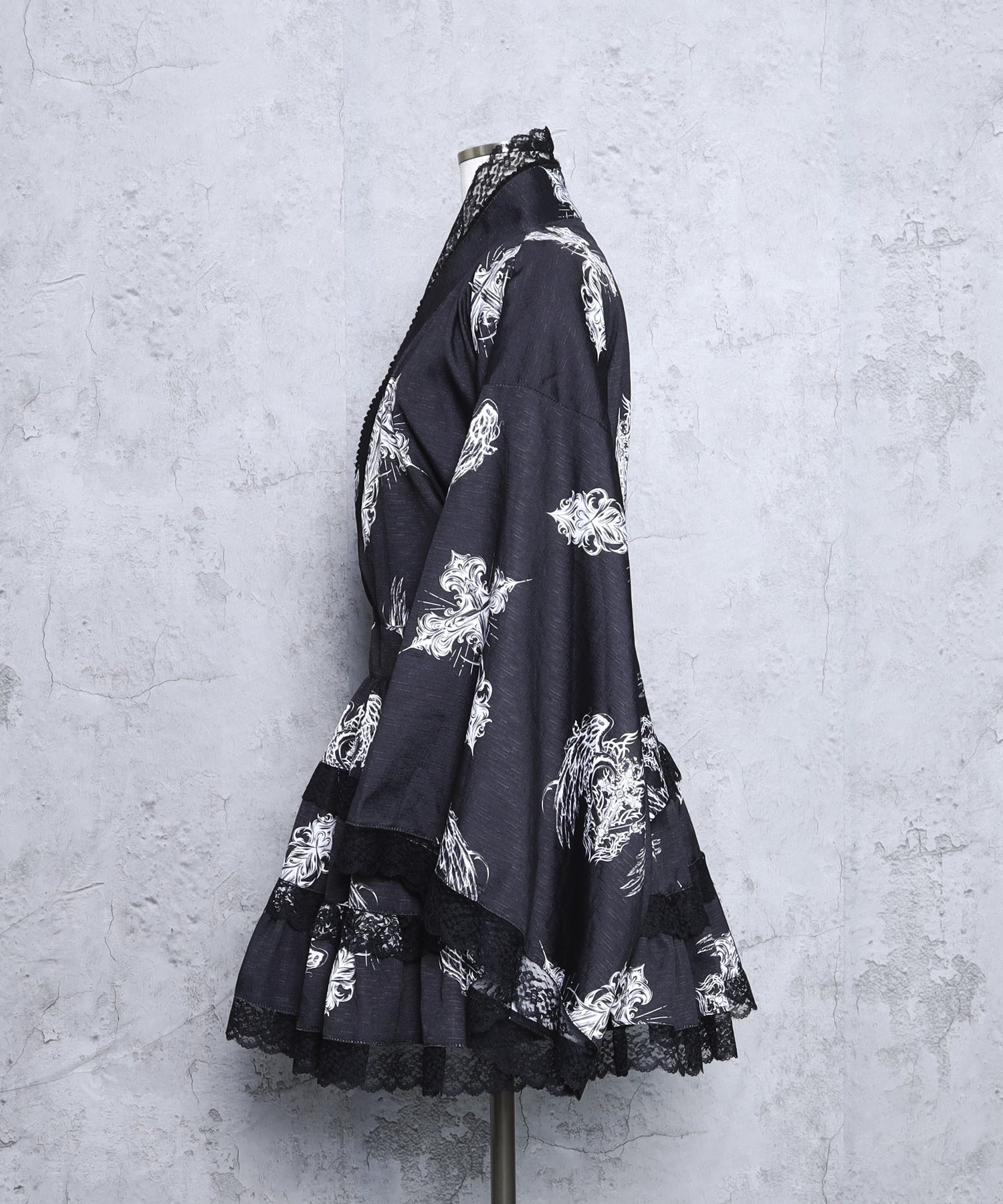 クロスハート羽総柄浴衣ワンピース+帯セット