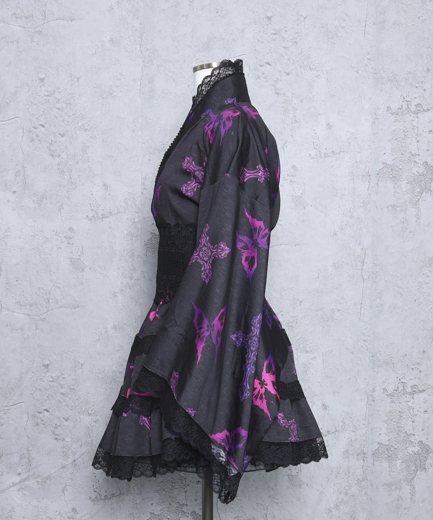 クロス蝶々総柄浴衣ワンピース+帯セット